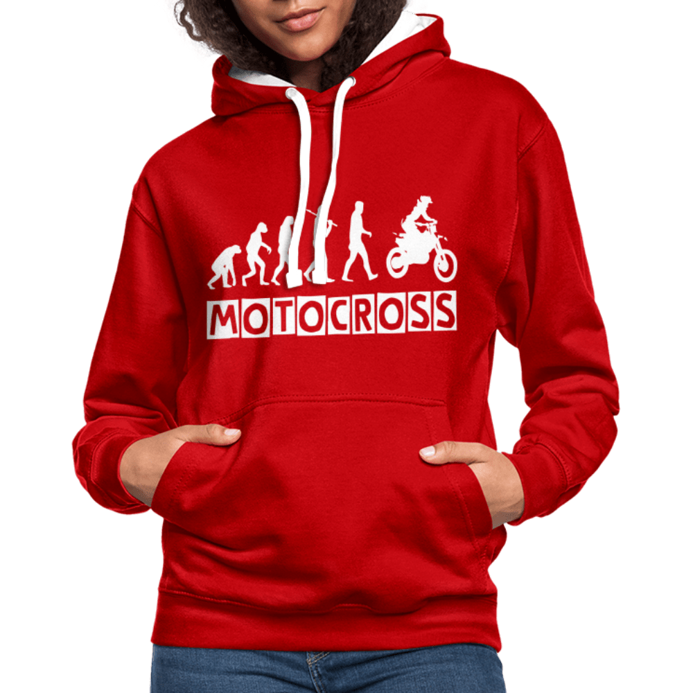 TeeFEVA Contrast Colour Hoodie | AWDis Just Hoods Contrast Colour Hoodie - Evolution Motocross