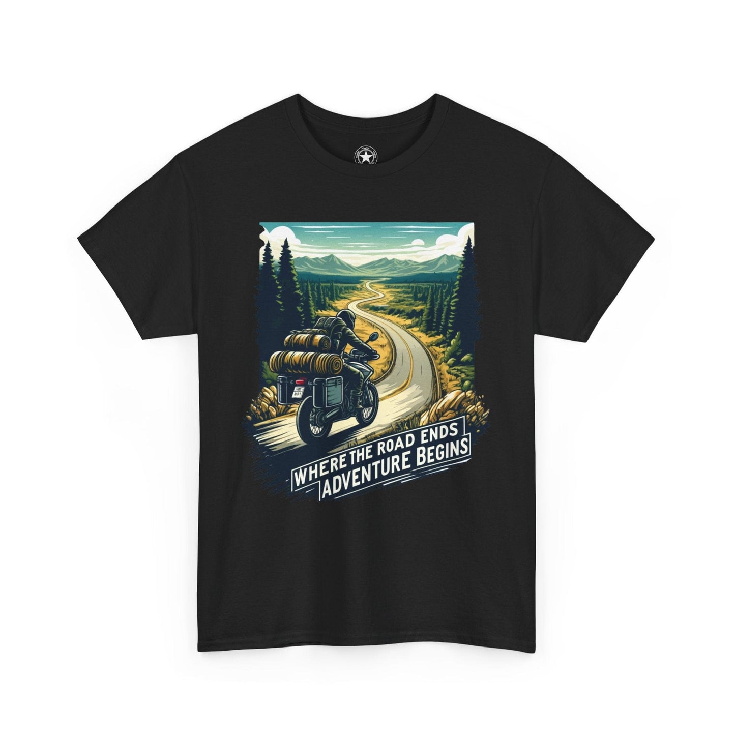 TeeFEVA T-Shirt ABR Loons | "Where The Road Ends, Adventure Begins" | Stamp Style 001 | Unisex Heavy Cotton Tee