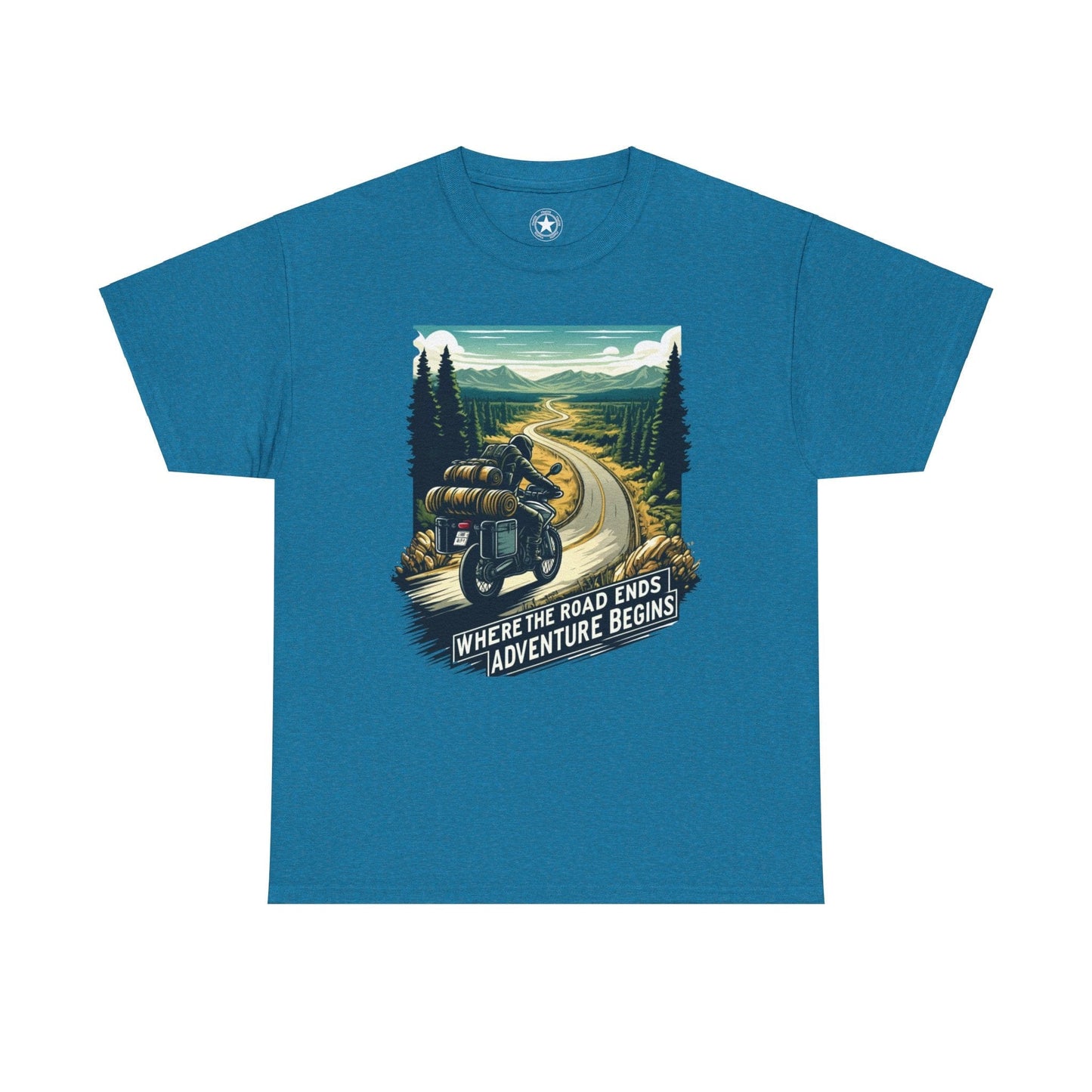 TeeFEVA T-Shirt ABR Loons | "Where The Road Ends, Adventure Begins" | Stamp Style 001 | Unisex Heavy Cotton Tee