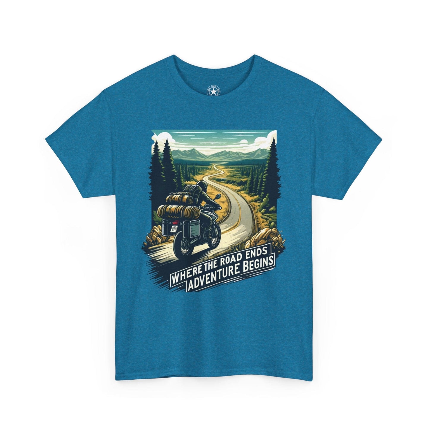 TeeFEVA T-Shirt ABR Loons | "Where The Road Ends, Adventure Begins" | Stamp Style 001 | Unisex Heavy Cotton Tee