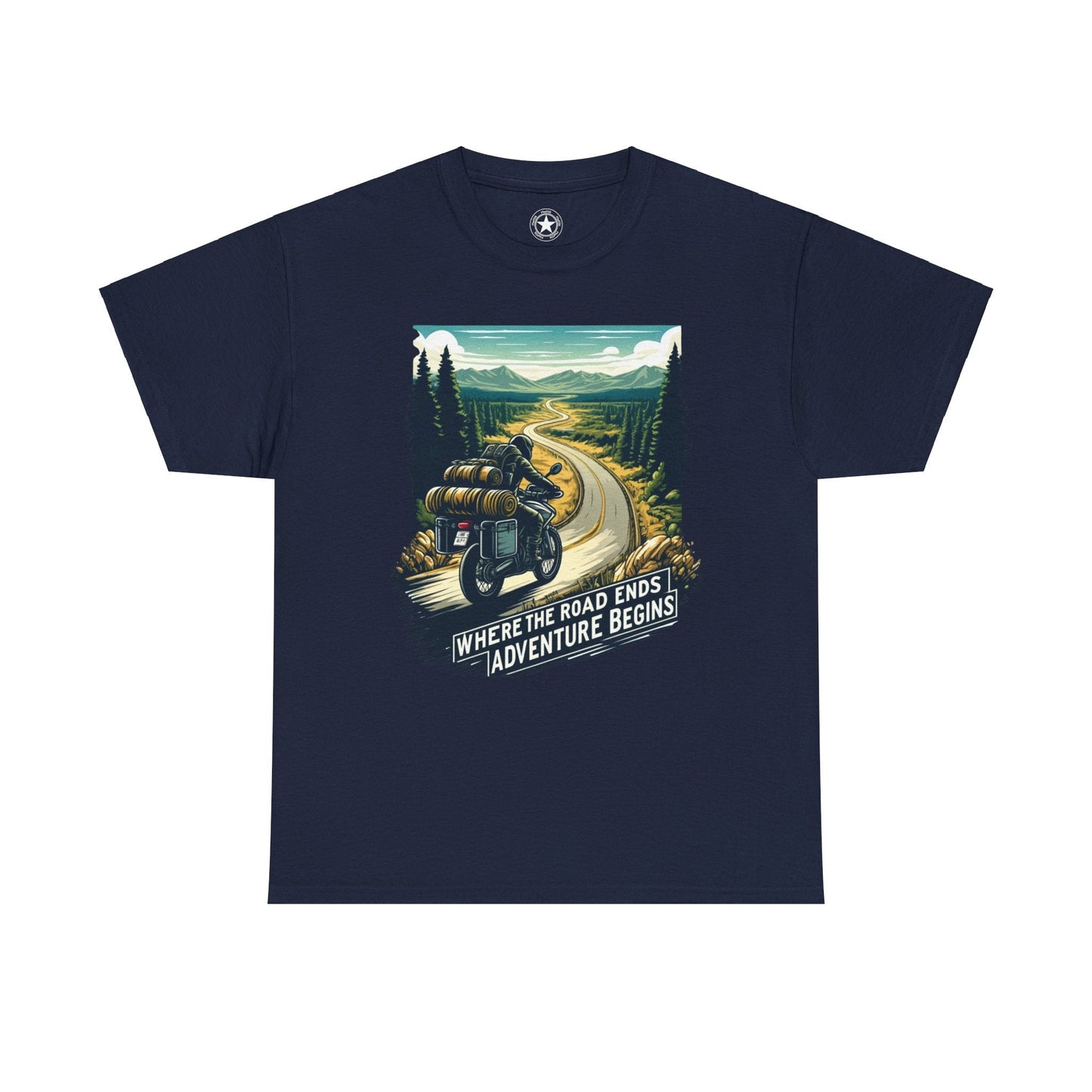 TeeFEVA T-Shirt ABR Loons | "Where The Road Ends, Adventure Begins" | Stamp Style 001 | Unisex Heavy Cotton Tee