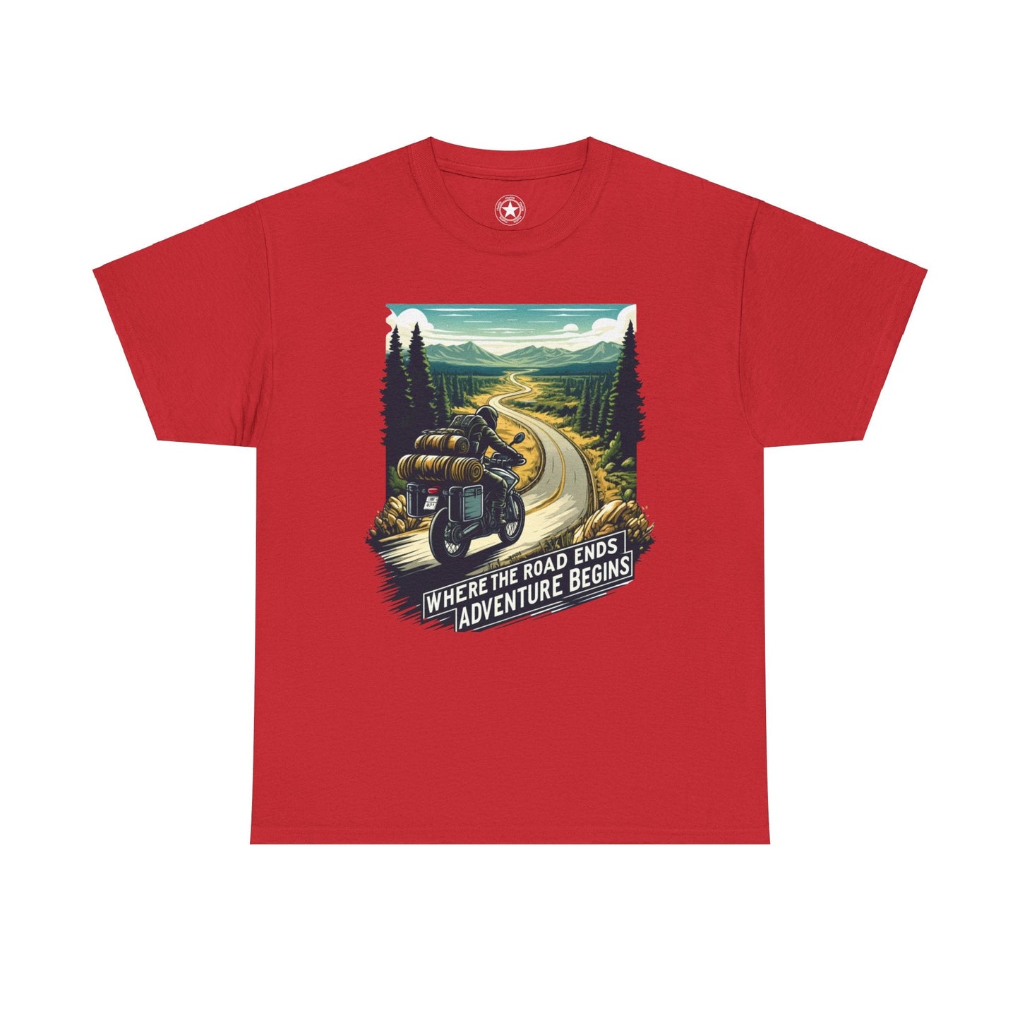 TeeFEVA T-Shirt ABR Loons | "Where The Road Ends, Adventure Begins" | Stamp Style 001 | Unisex Heavy Cotton Tee