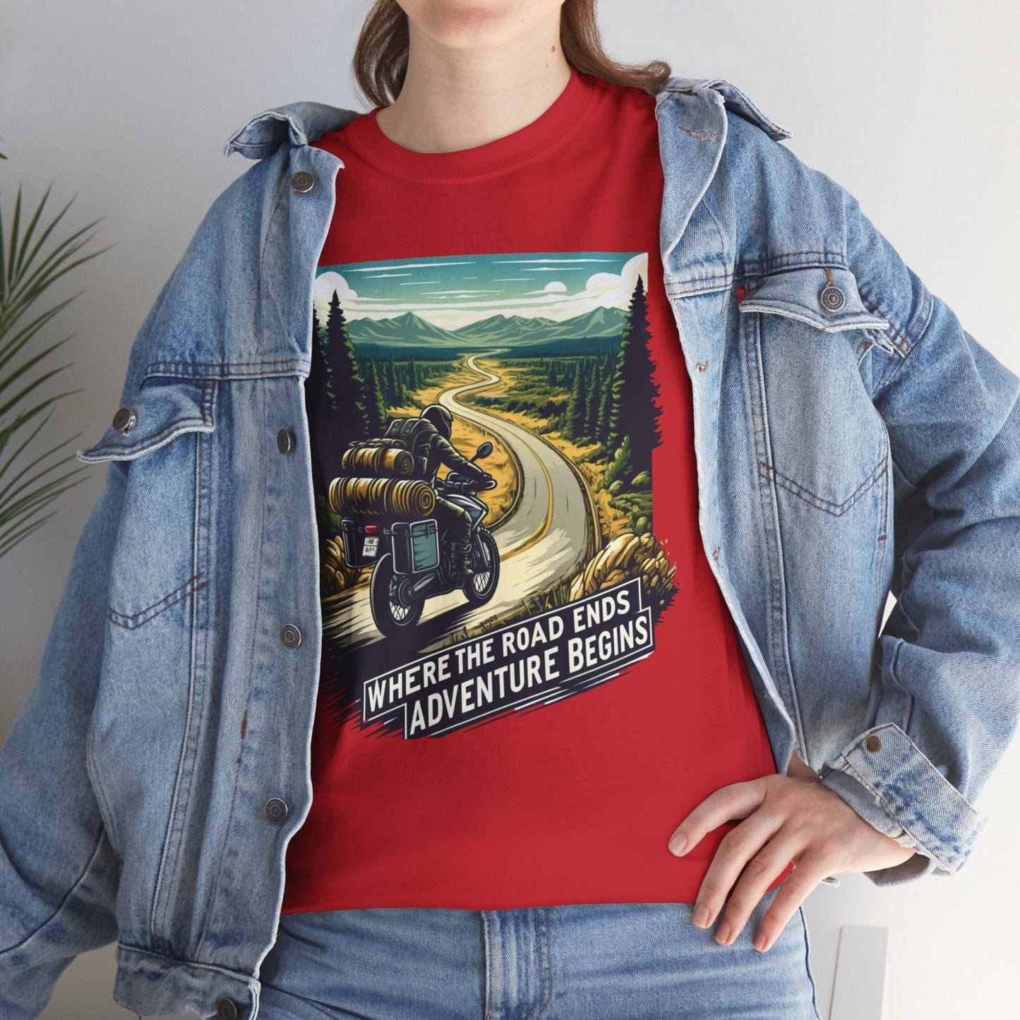TeeFEVA T-Shirt ABR Loons | "Where The Road Ends, Adventure Begins" | Stamp Style 001 | Unisex Heavy Cotton Tee