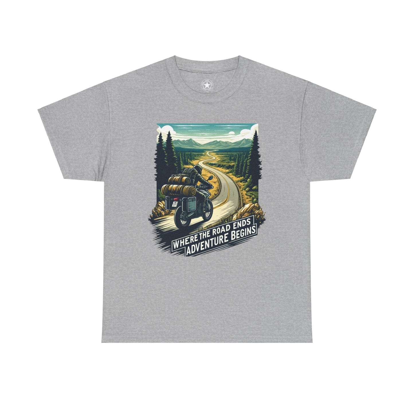 TeeFEVA T-Shirt ABR Loons | "Where The Road Ends, Adventure Begins" | Stamp Style 001 | Unisex Heavy Cotton Tee