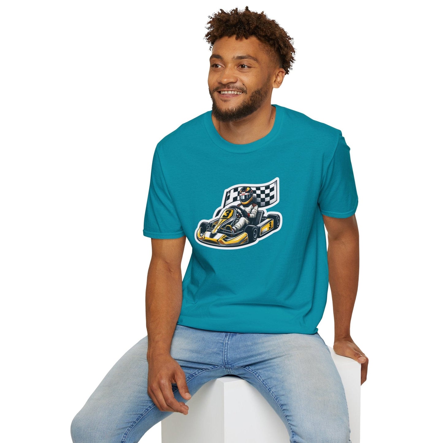 TeeFEVA T-Shirt CH Racing | Sticker Print | Unisex Soft T-Shirt