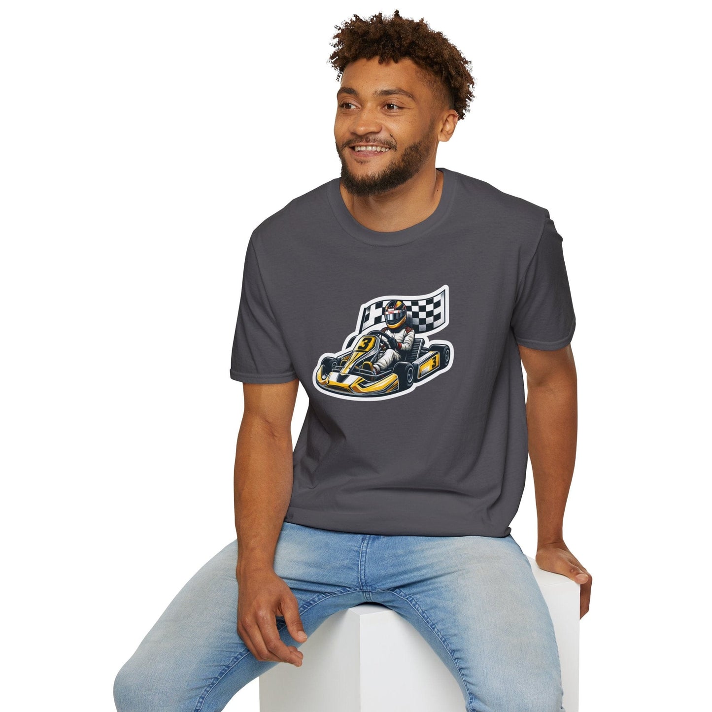 TeeFEVA T-Shirt CH Racing | Sticker Print | Unisex Soft T-Shirt