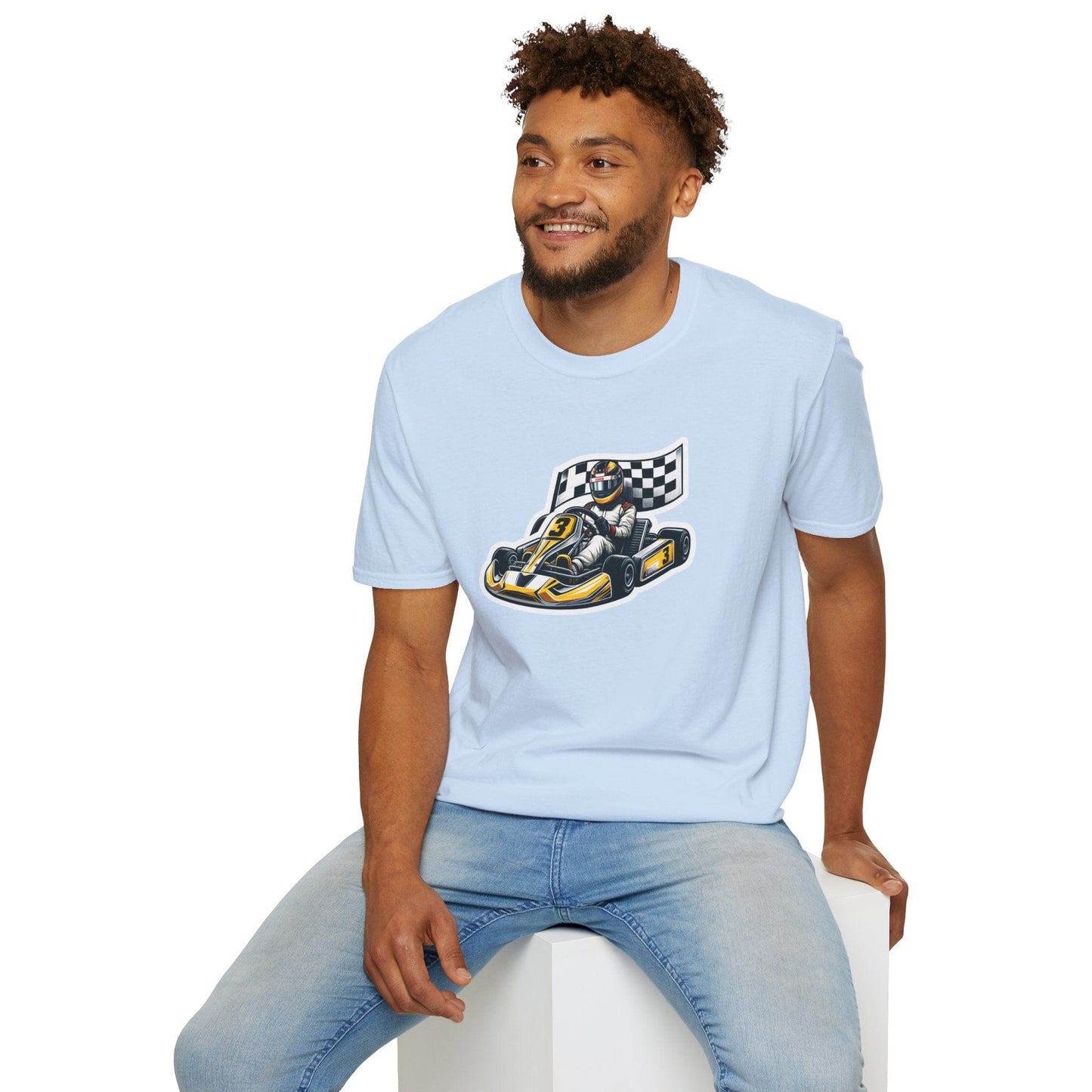 TeeFEVA T-Shirt CH Racing | Sticker Print | Unisex Soft T-Shirt