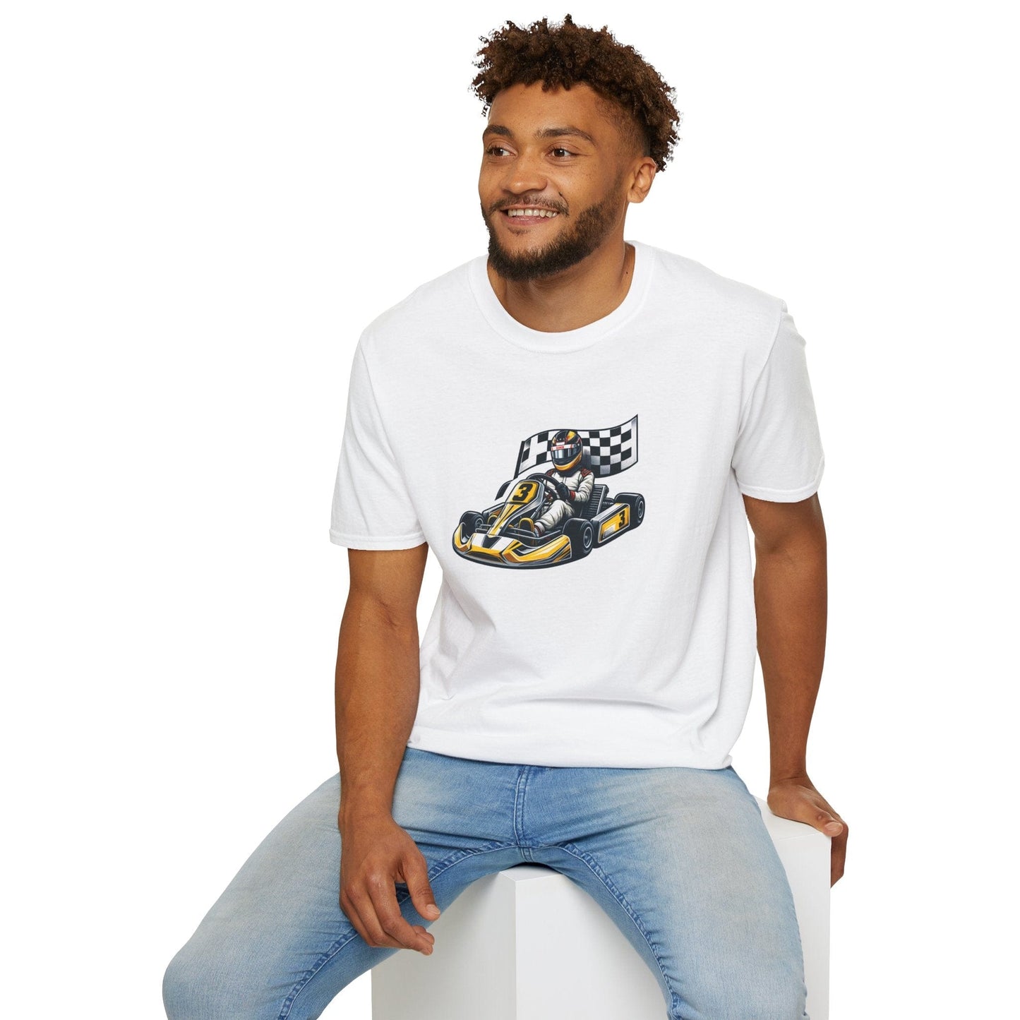 TeeFEVA T-Shirt CH Racing | Sticker Print | Unisex Soft T-Shirt