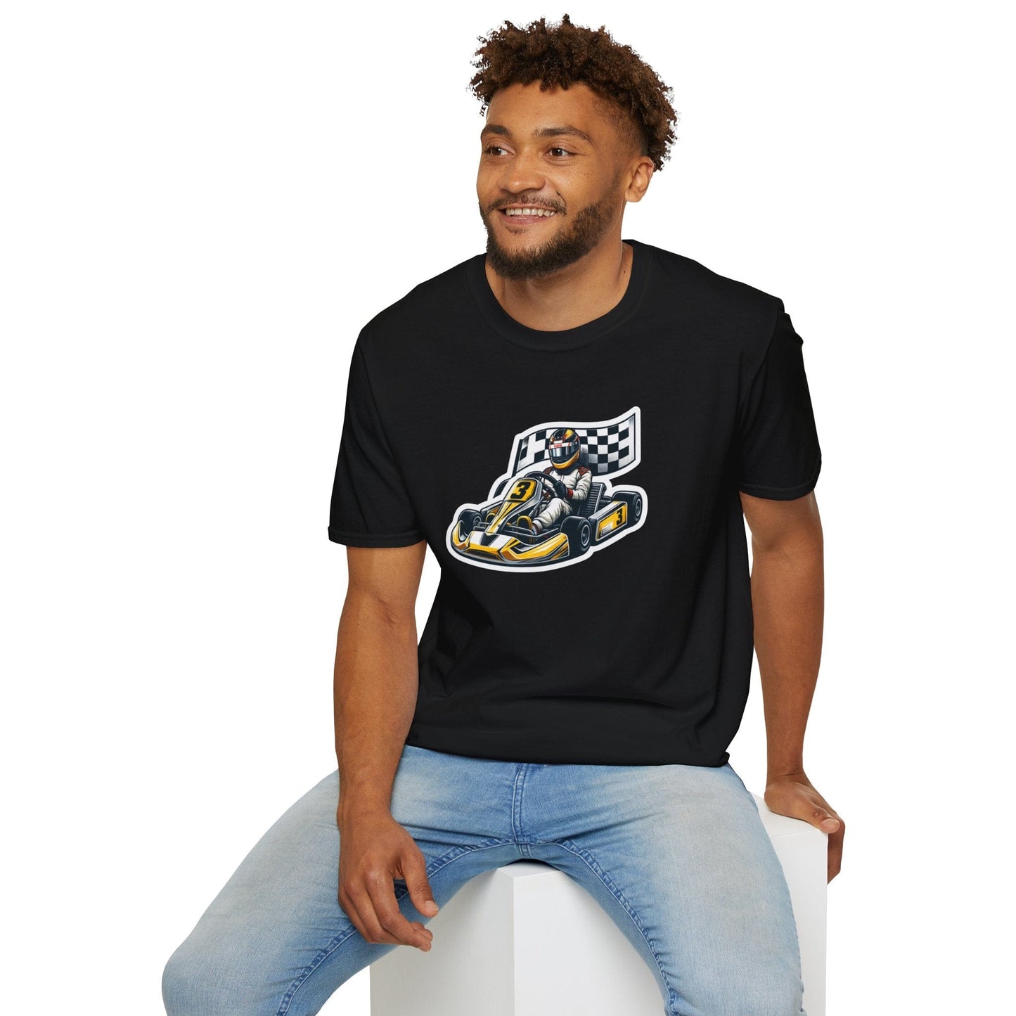 TeeFEVA T-Shirt CH Racing | Sticker Print | Unisex Soft T-Shirt