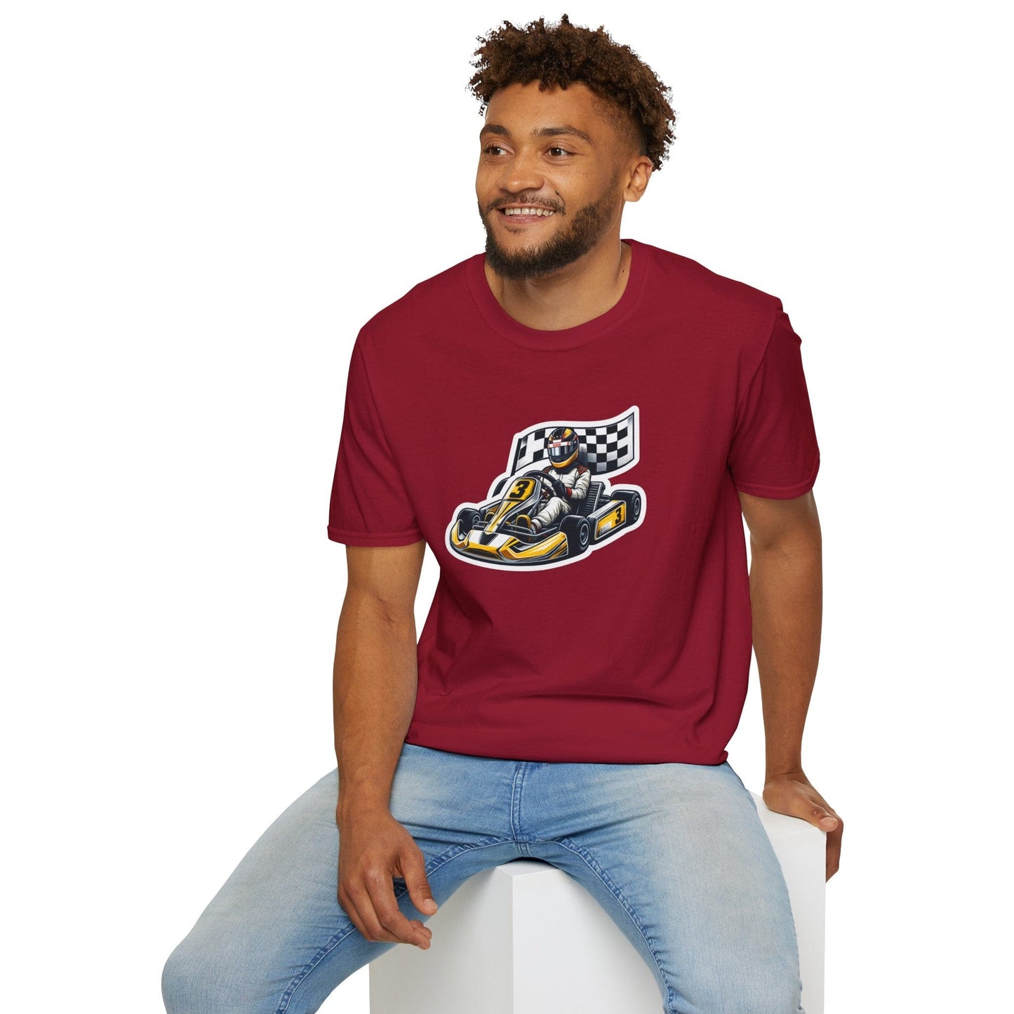 TeeFEVA T-Shirt CH Racing | Sticker Print | Unisex Soft T-Shirt