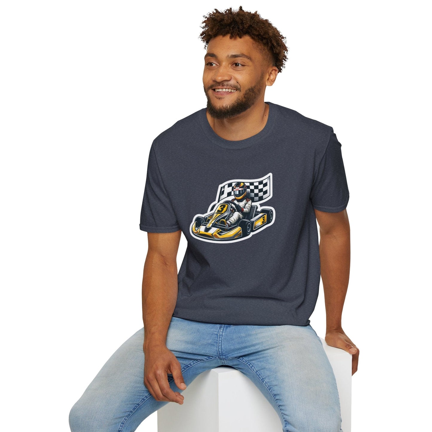 TeeFEVA T-Shirt CH Racing | Sticker Print | Unisex Soft T-Shirt