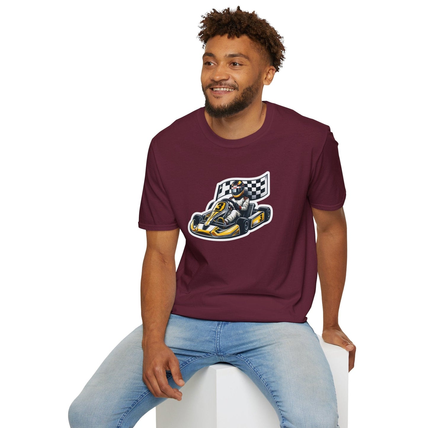 TeeFEVA T-Shirt CH Racing | Sticker Print | Unisex Soft T-Shirt