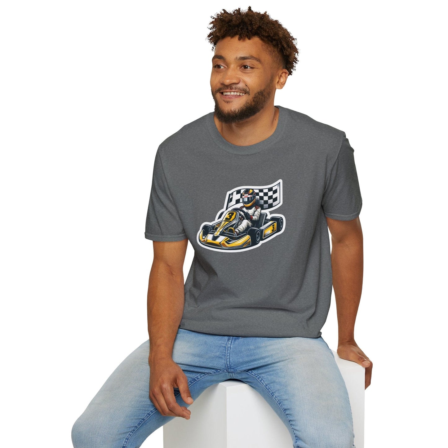 TeeFEVA T-Shirt CH Racing | Sticker Print | Unisex Soft T-Shirt