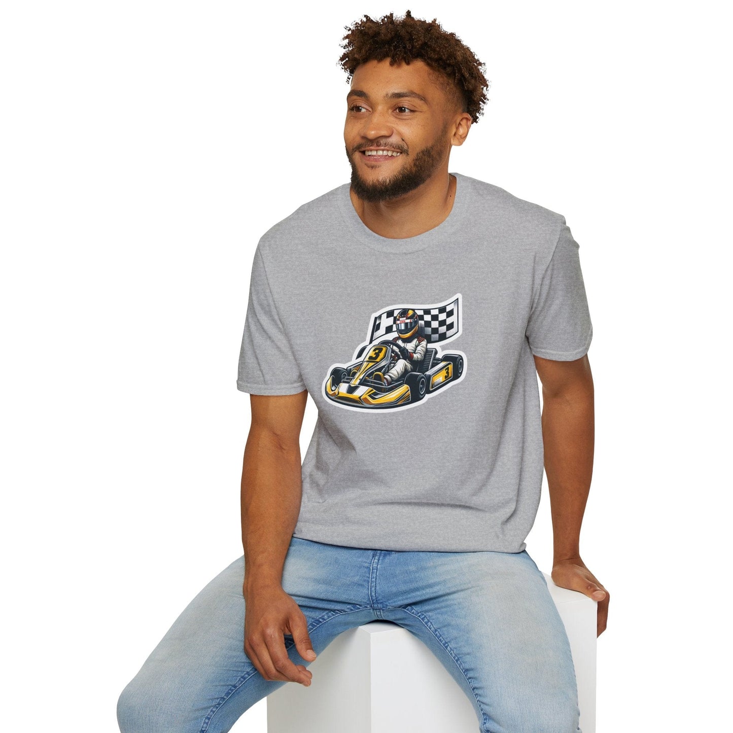 TeeFEVA T-Shirt CH Racing | Sticker Print | Unisex Soft T-Shirt