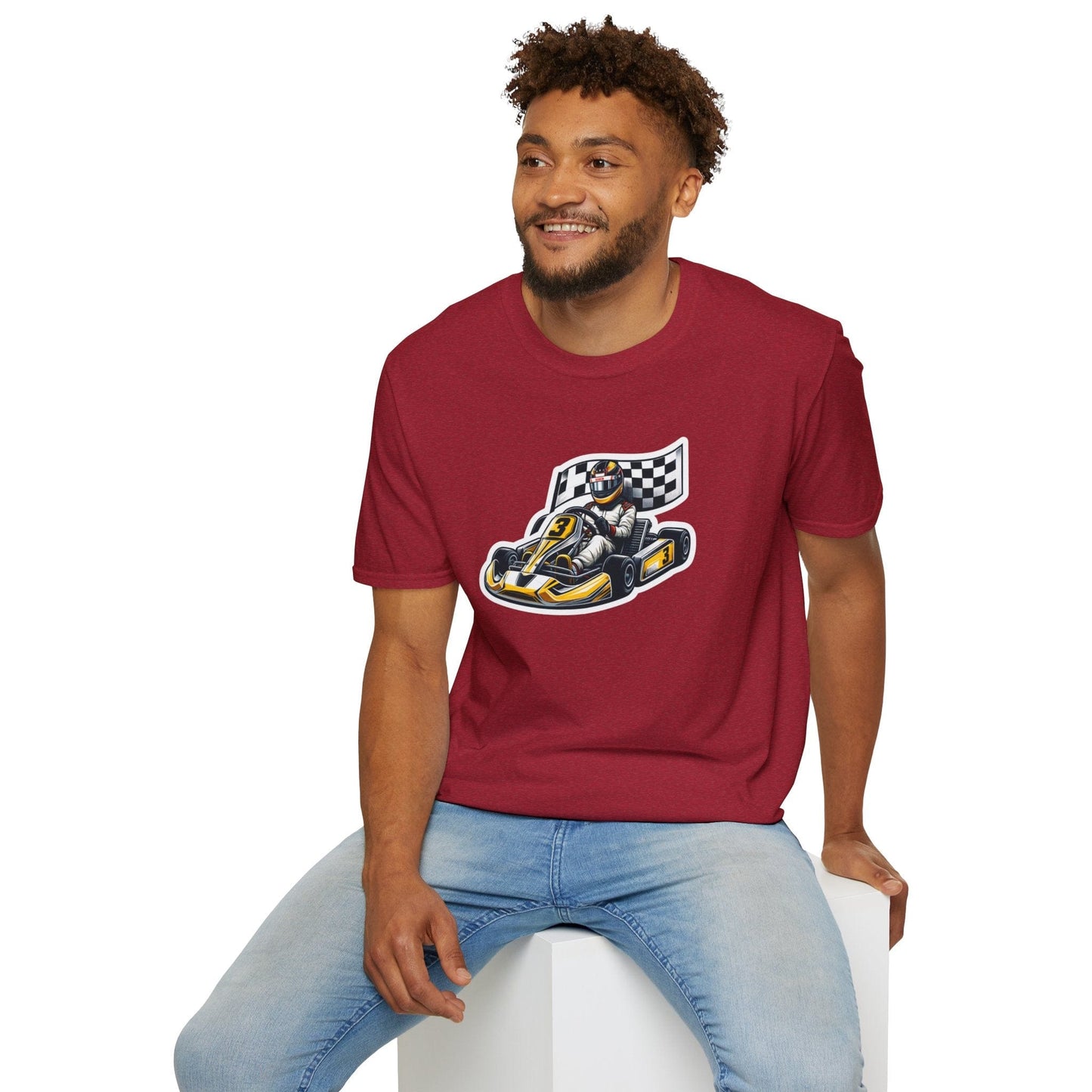 TeeFEVA T-Shirt CH Racing | Sticker Print | Unisex Soft T-Shirt