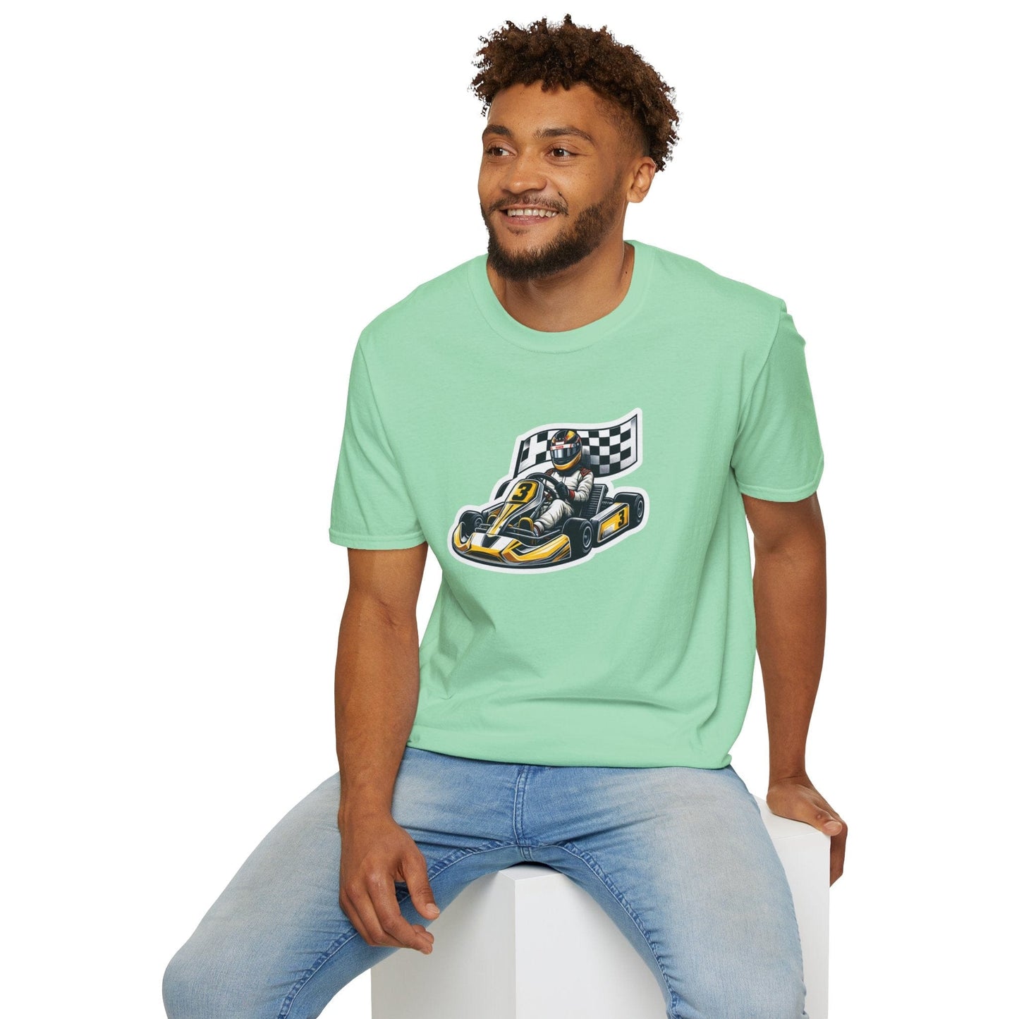 TeeFEVA T-Shirt CH Racing | Sticker Print | Unisex Soft T-Shirt