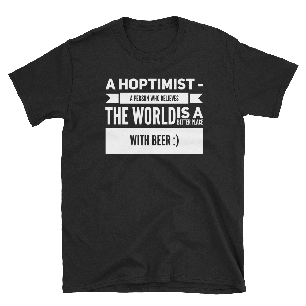 TeeFEVA T-Shirts Funny Beer T-Shirt, The Hoptomist - The Worlds A Better Place With Beer...