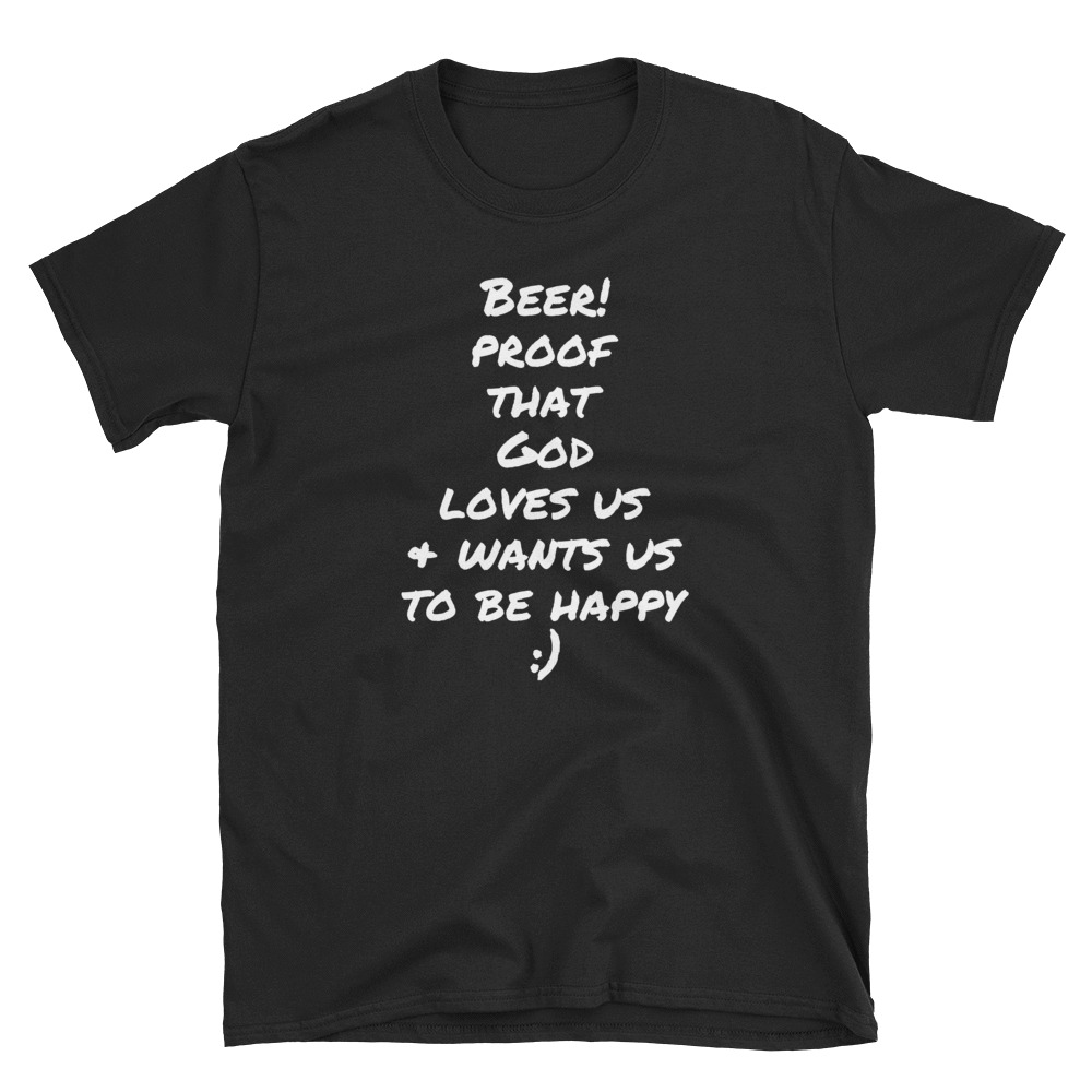 TeeFEVA The Red Lion Pub Parkgate | Beer, Proof God Wants Us To Be Happy | Blank back