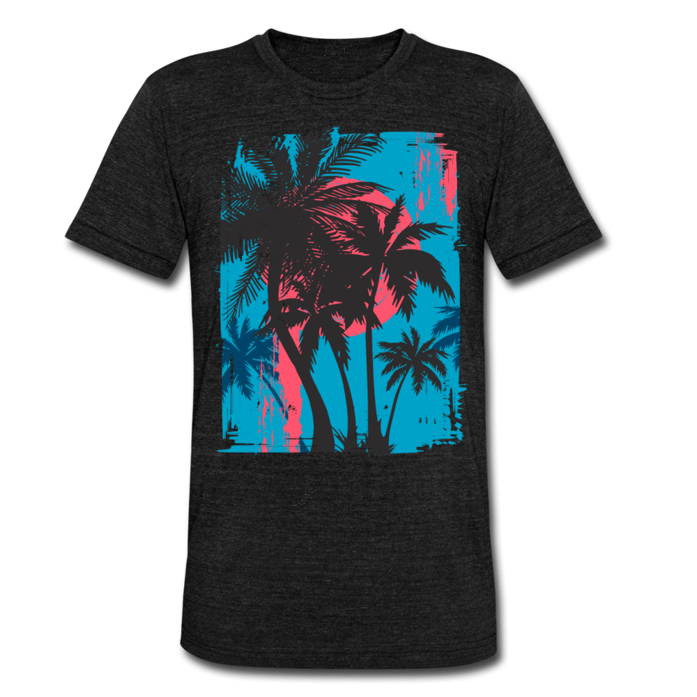 TeeFEVA Unisex Tri-Blend T-Shirt | Bella & Canvas Unisex Summer T-Shirt | Palms on blue sky