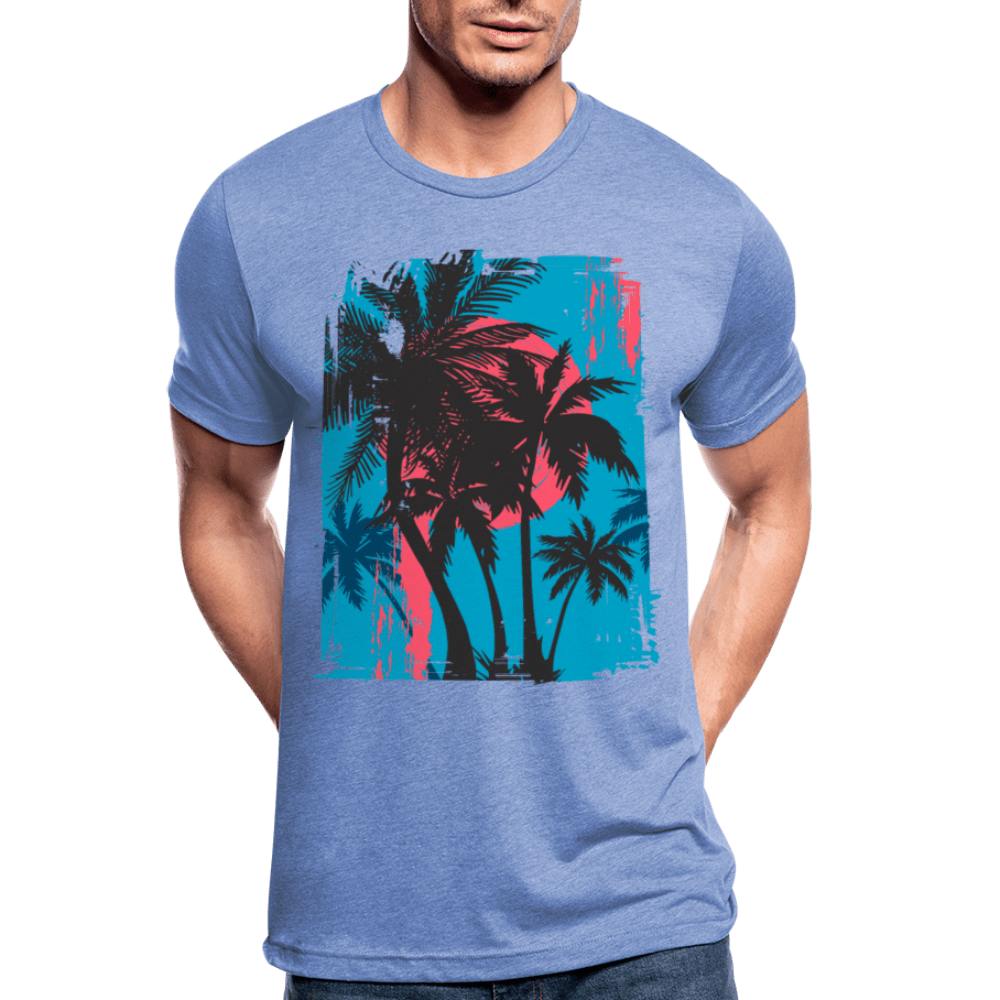 TeeFEVA Unisex Tri-Blend T-Shirt | Bella & Canvas Unisex Summer T-Shirt | Palms on blue sky