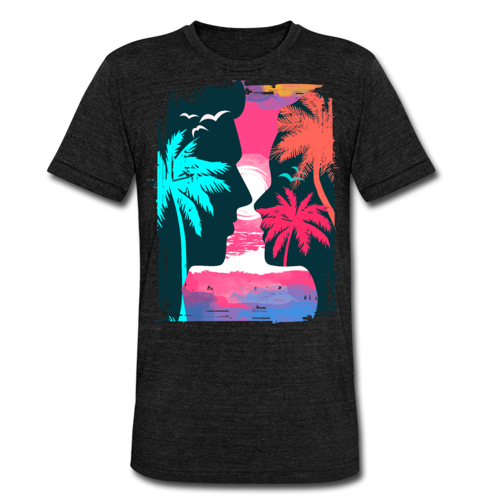 TeeFEVA Unisex Tri-Blend T-Shirt | Bella & Canvas Unisex Summer T-Shirt | Silhouette pink large front