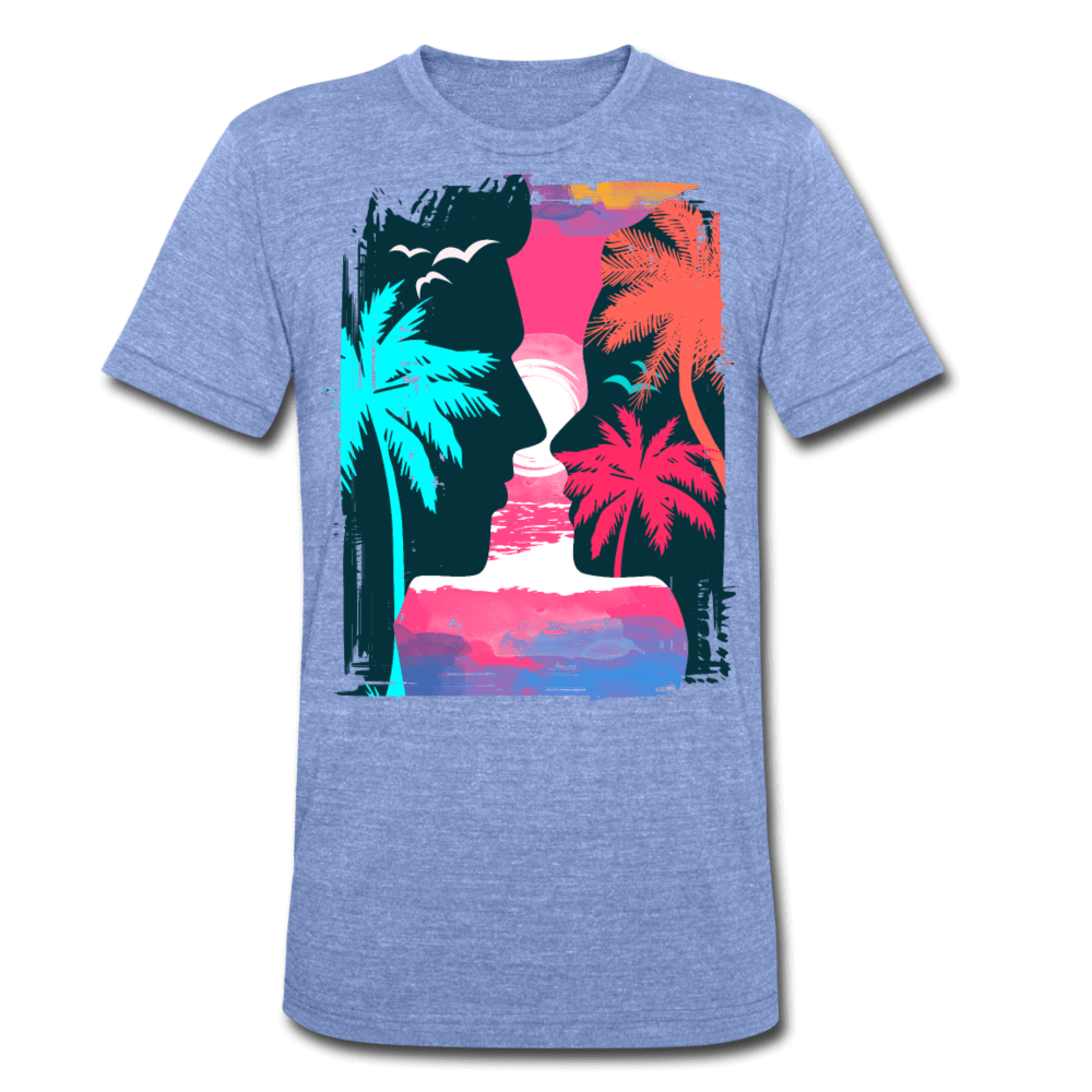 TeeFEVA Unisex Tri-Blend T-Shirt | Bella & Canvas Unisex Summer T-Shirt | Silhouette pink large front