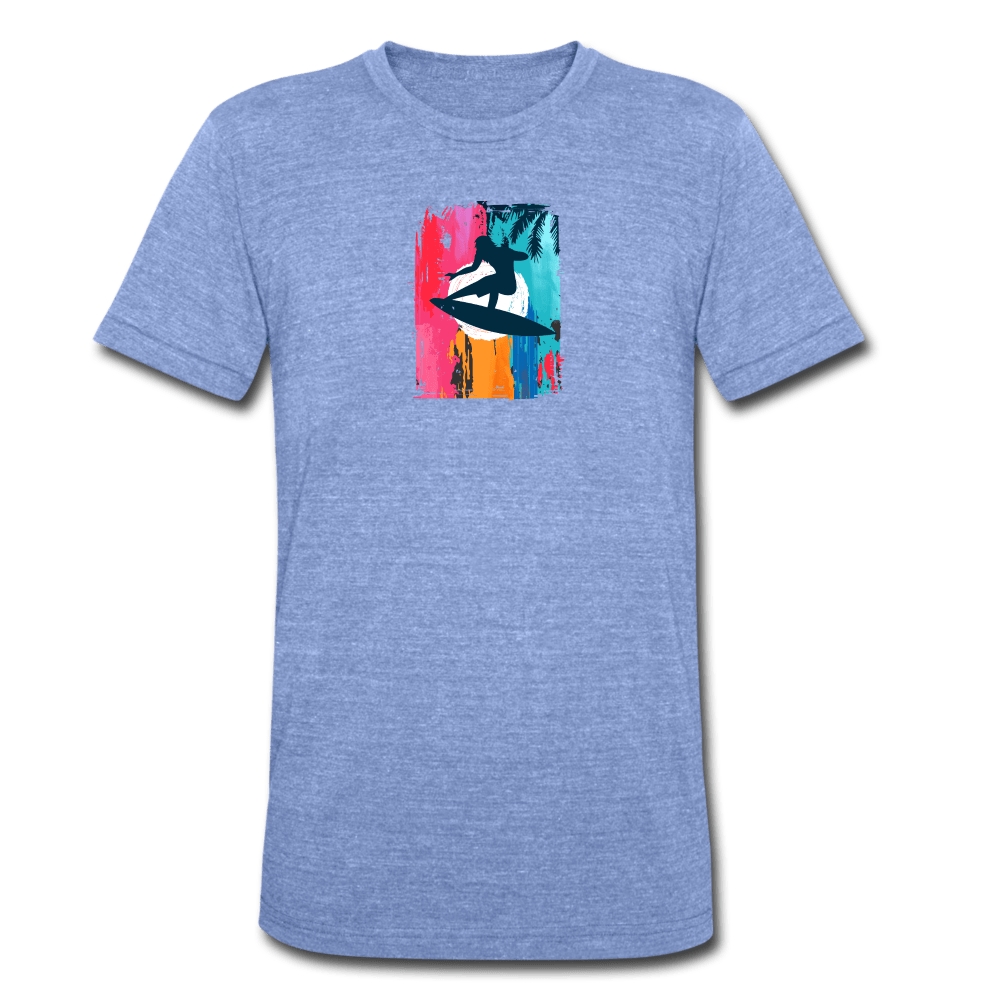 TeeFEVA Unisex Tri-Blend T-Shirt | Bella & Canvas Unisex Summer T-Shirt | Surf front large back