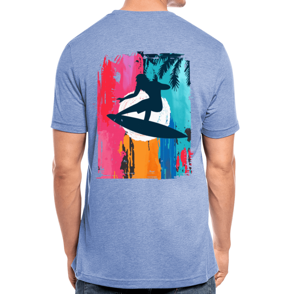 TeeFEVA Unisex Tri-Blend T-Shirt | Bella & Canvas Unisex Summer T-Shirt | Surf front large back