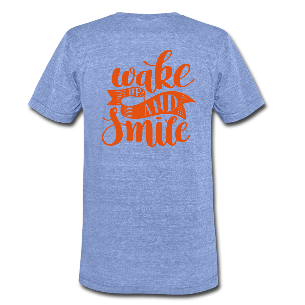 TeeFEVA Unisex Tri-Blend T-Shirt | Bella & Canvas Unisex Tri-Blend T-Shirt | Wake Up And Smile | Smile More