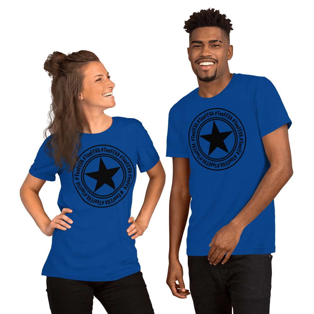 TeeFEVA Unisex TShirt | 8 Point TeeFEVA Black Stamp | Multi Tee Colours (MTC)