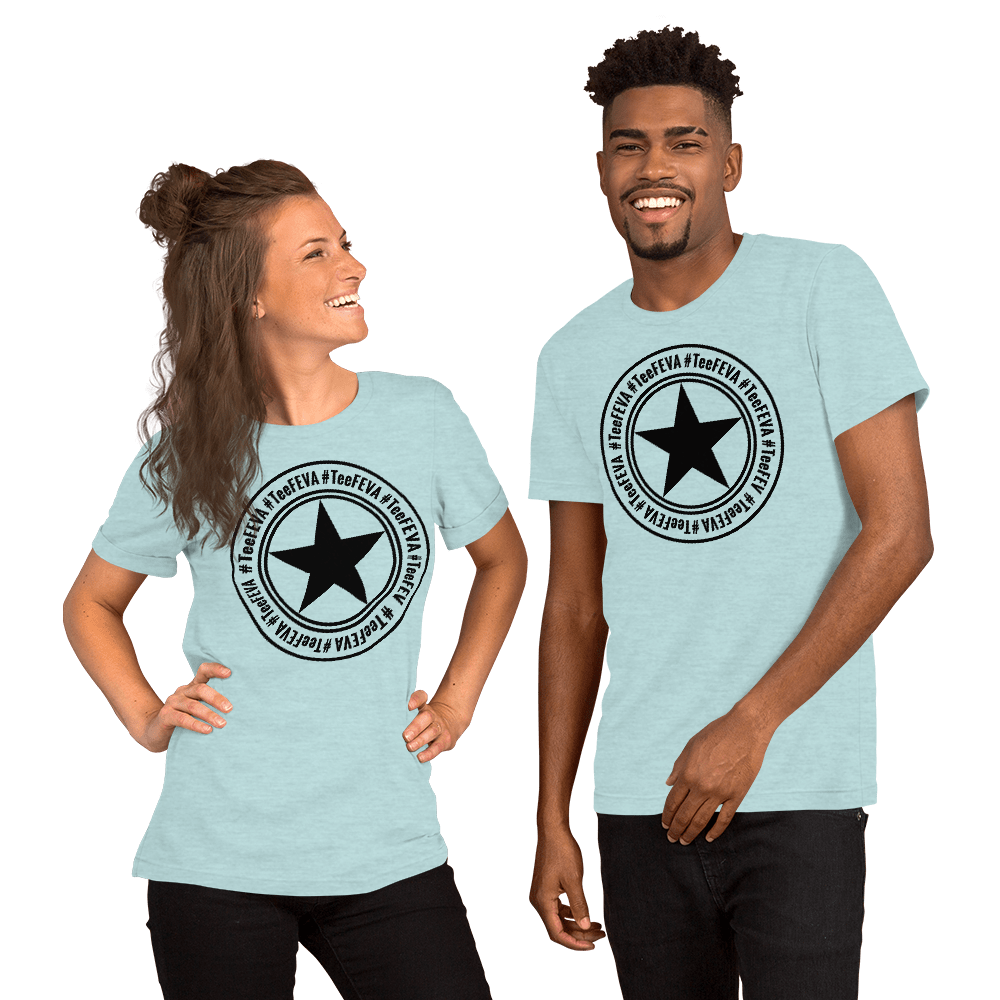 TeeFEVA Unisex TShirt | 8 Point TeeFEVA Black Stamp | Multi Tee Colours (MTC)