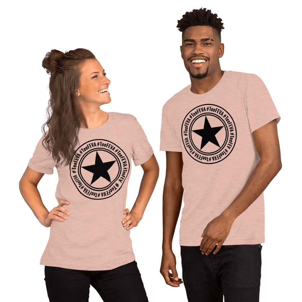 TeeFEVA Unisex TShirt | 8 Point TeeFEVA Black Stamp | Multi Tee Colours (MTC)