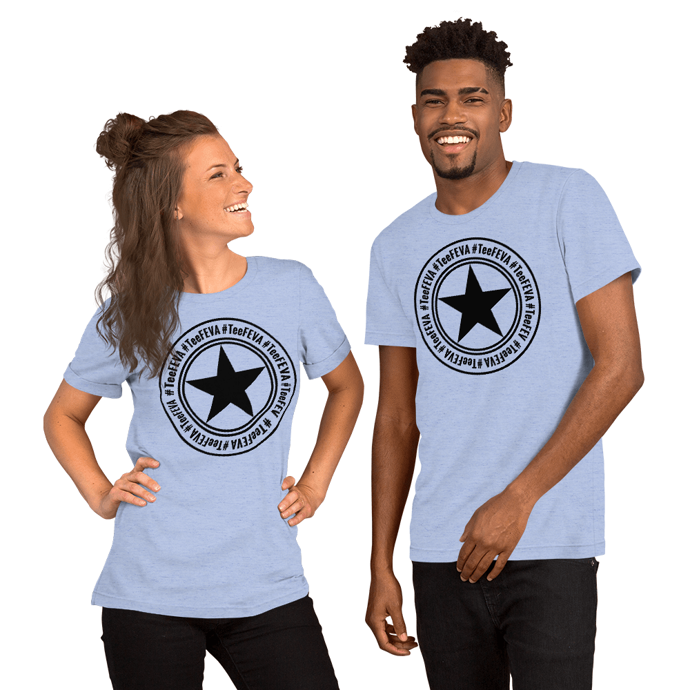 TeeFEVA Unisex TShirt | 8 Point TeeFEVA Black Stamp | Multi Tee Colours (MTC)