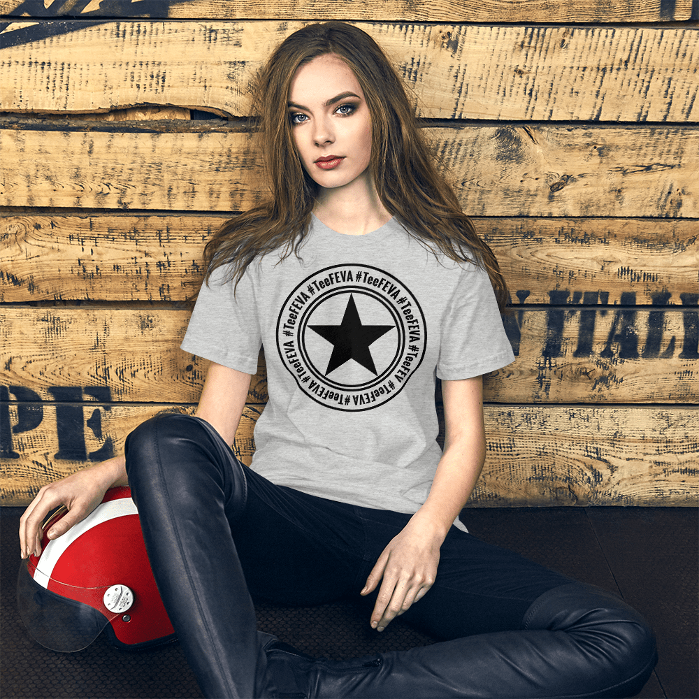 TeeFEVA Unisex TShirt | 8 Point TeeFEVA Black Stamp | Multi Tee Colours (MTC)