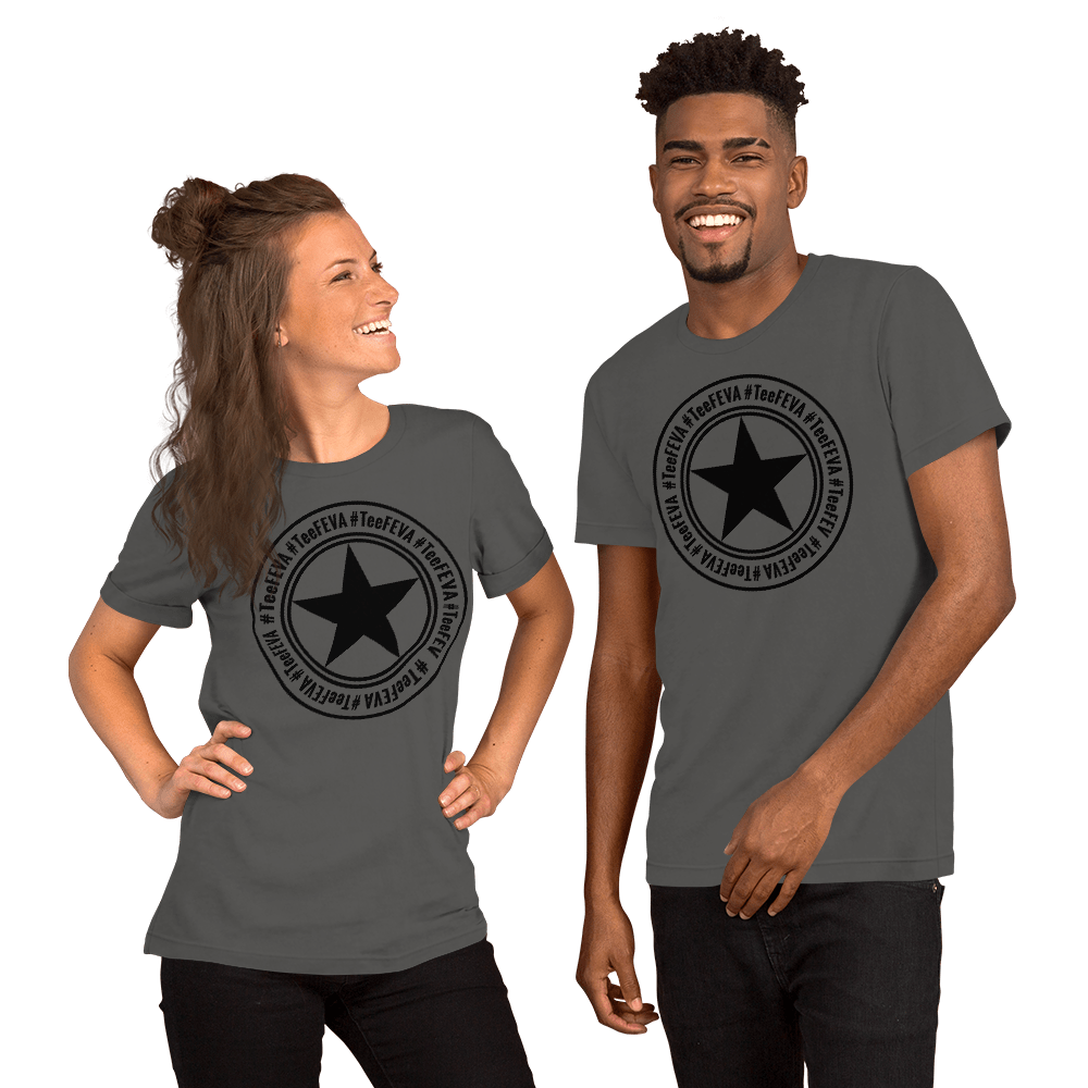 TeeFEVA Unisex TShirt | 8 Point TeeFEVA Black Stamp | Multi Tee Colours (MTC)
