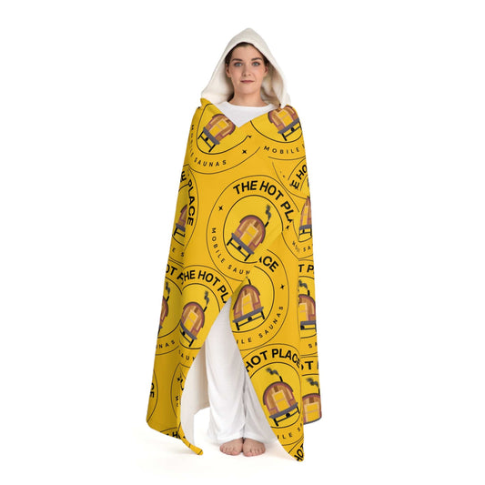 TeeFEVA All Over Prints Hooded Sherpa Blanket — "The Hot Place" Cozy Fleece Throw