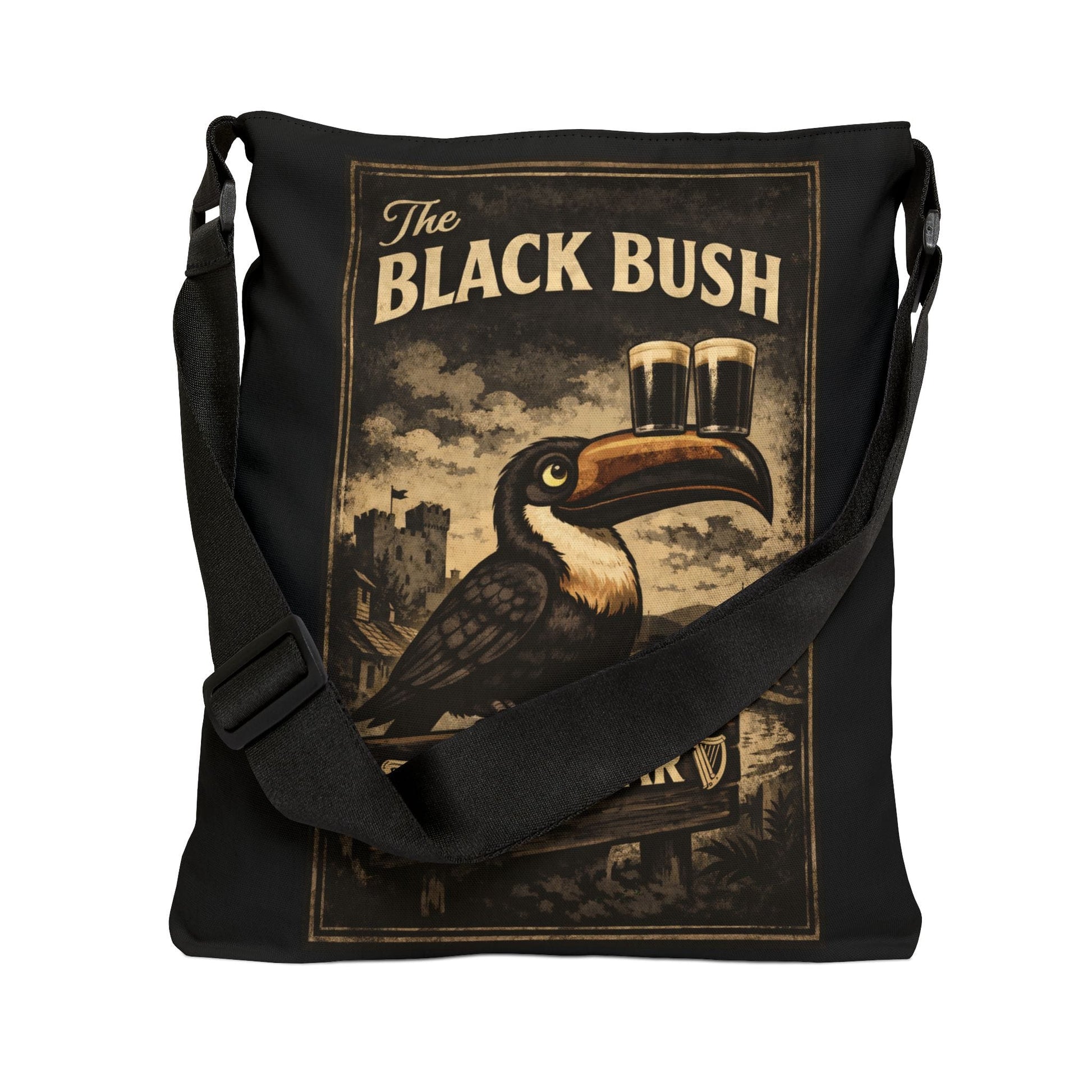 TeeFEVA Bags Black Bush Irish Bar - "Adjustable" Tote Bag