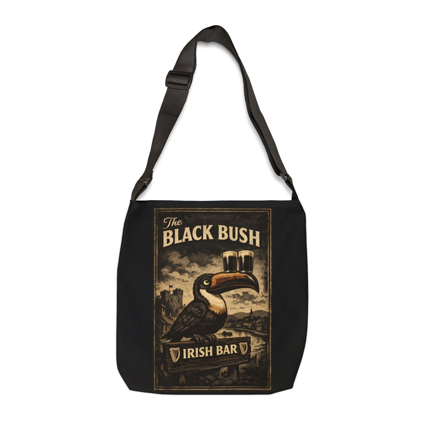 TeeFEVA Bags Black Bush Irish Bar - "Adjustable" Tote Bag
