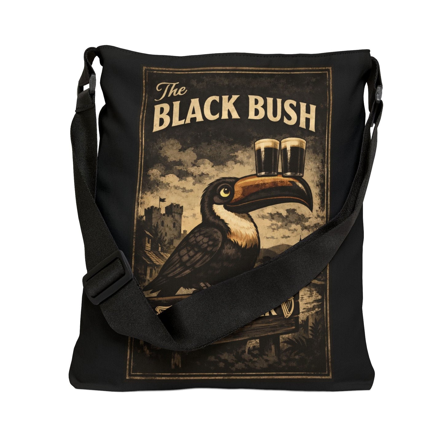 TeeFEVA Bags Black Bush Irish Bar - "Adjustable" Tote Bag