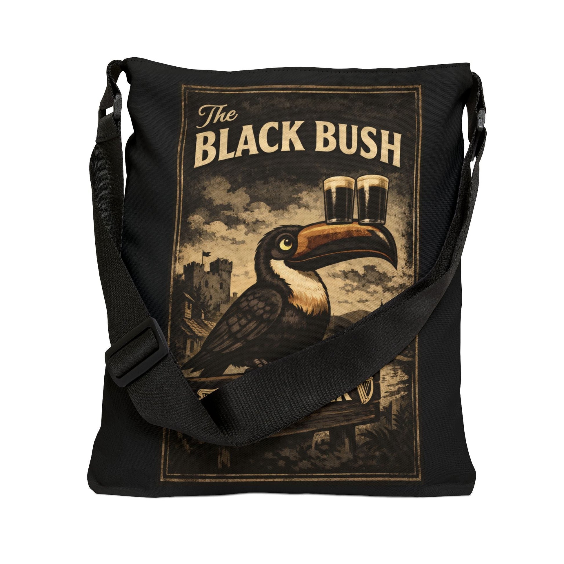 TeeFEVA Bags Black Bush Irish Bar - "Adjustable" Tote Bag