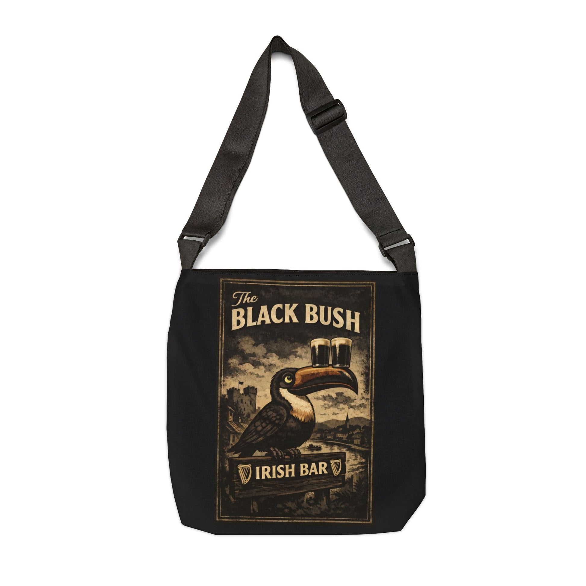 TeeFEVA Bags Black Bush Irish Bar - "Adjustable" Tote Bag