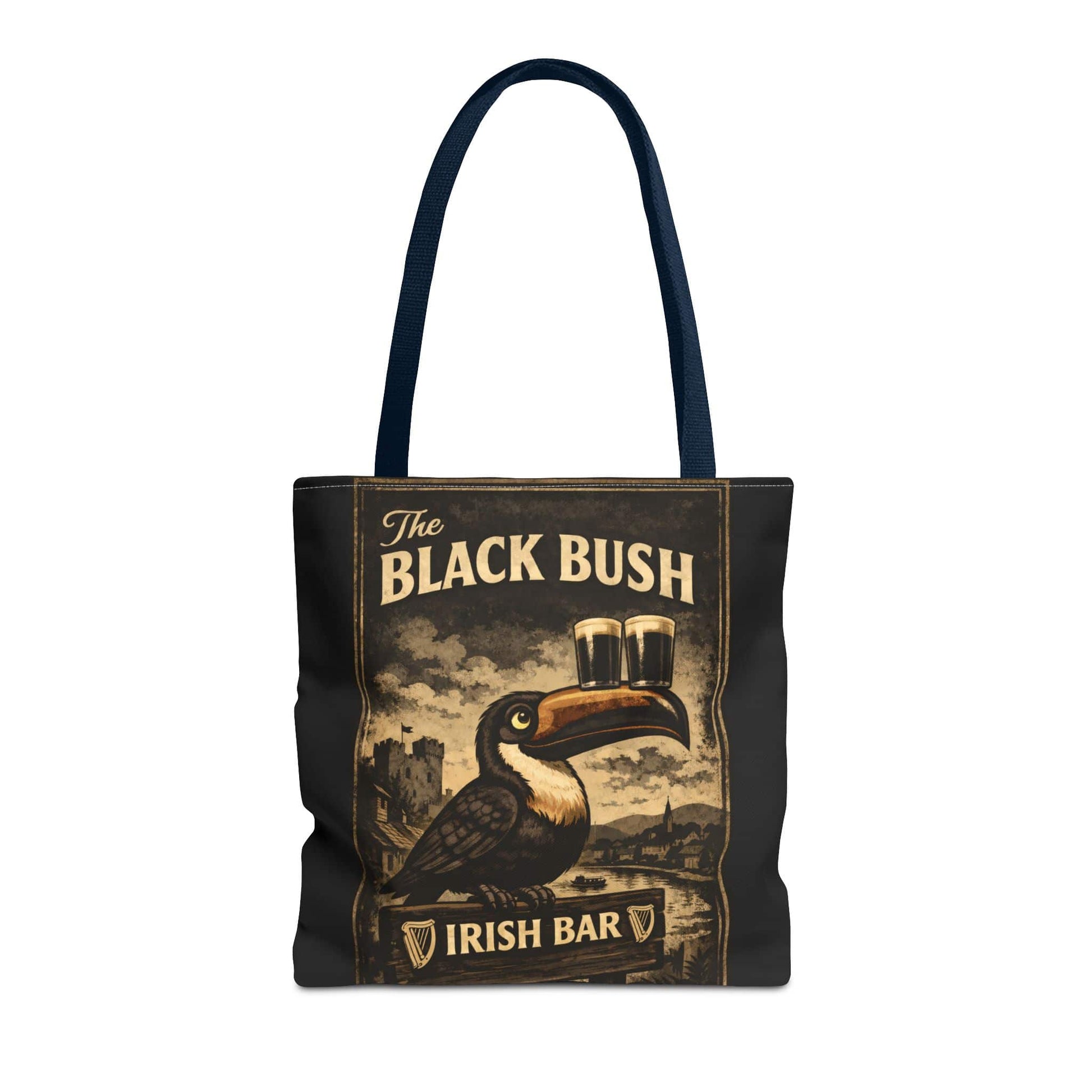 TeeFEVA Bags Tote Bag — "The Black Bush" Irish Bar Vintage Toucan Pub Design