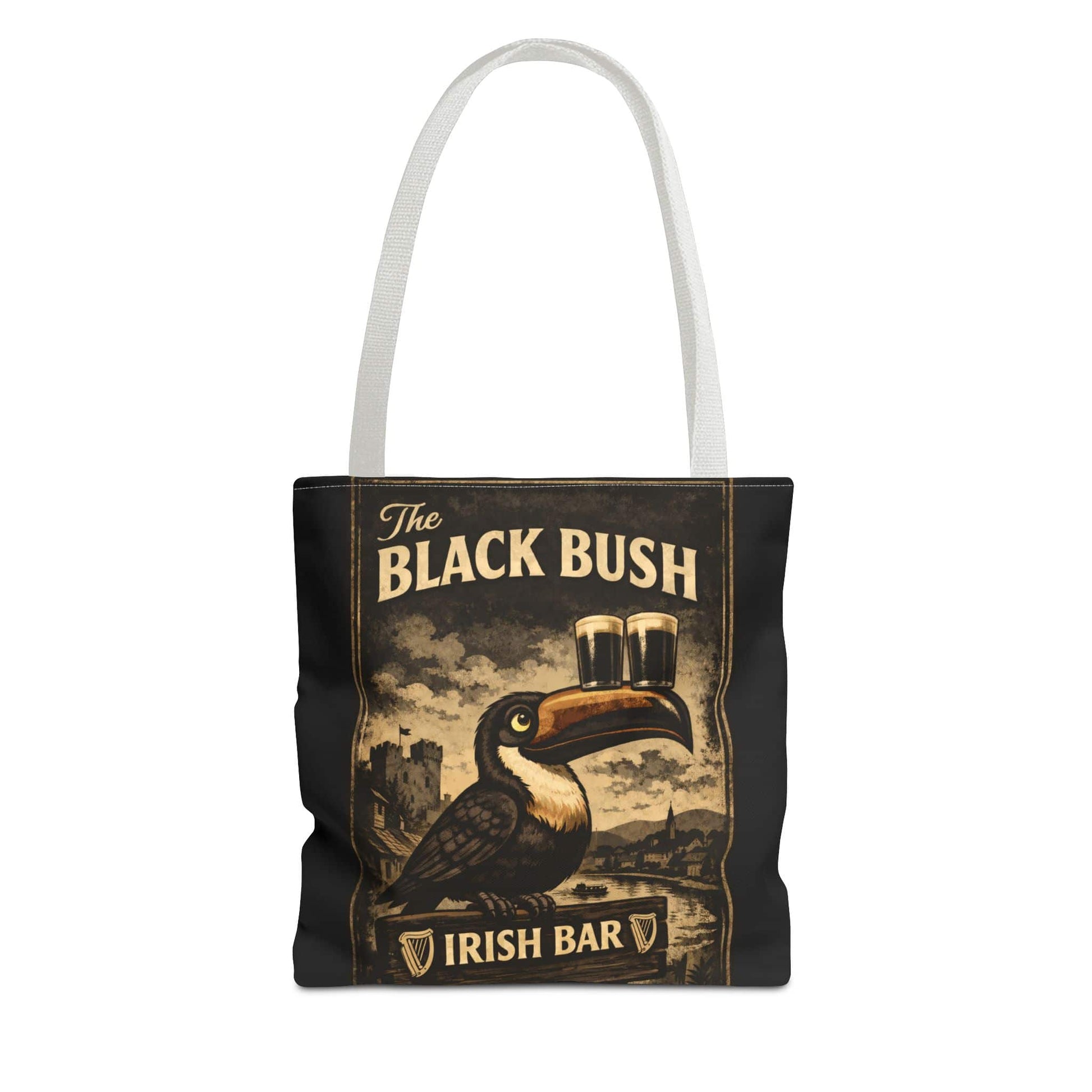 TeeFEVA Bags Tote Bag — "The Black Bush" Irish Bar Vintage Toucan Pub Design