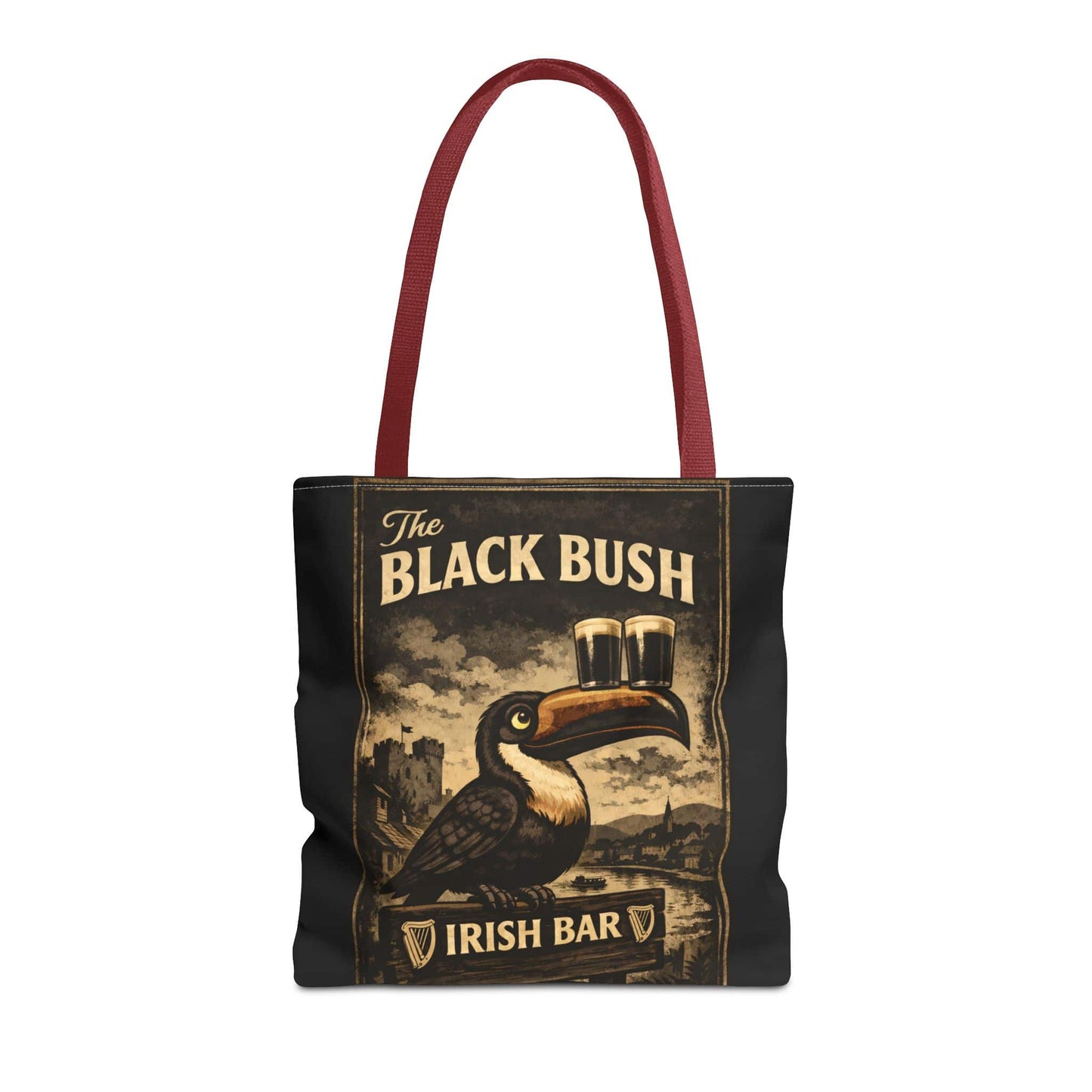 TeeFEVA Bags Tote Bag — "The Black Bush" Irish Bar Vintage Toucan Pub Design