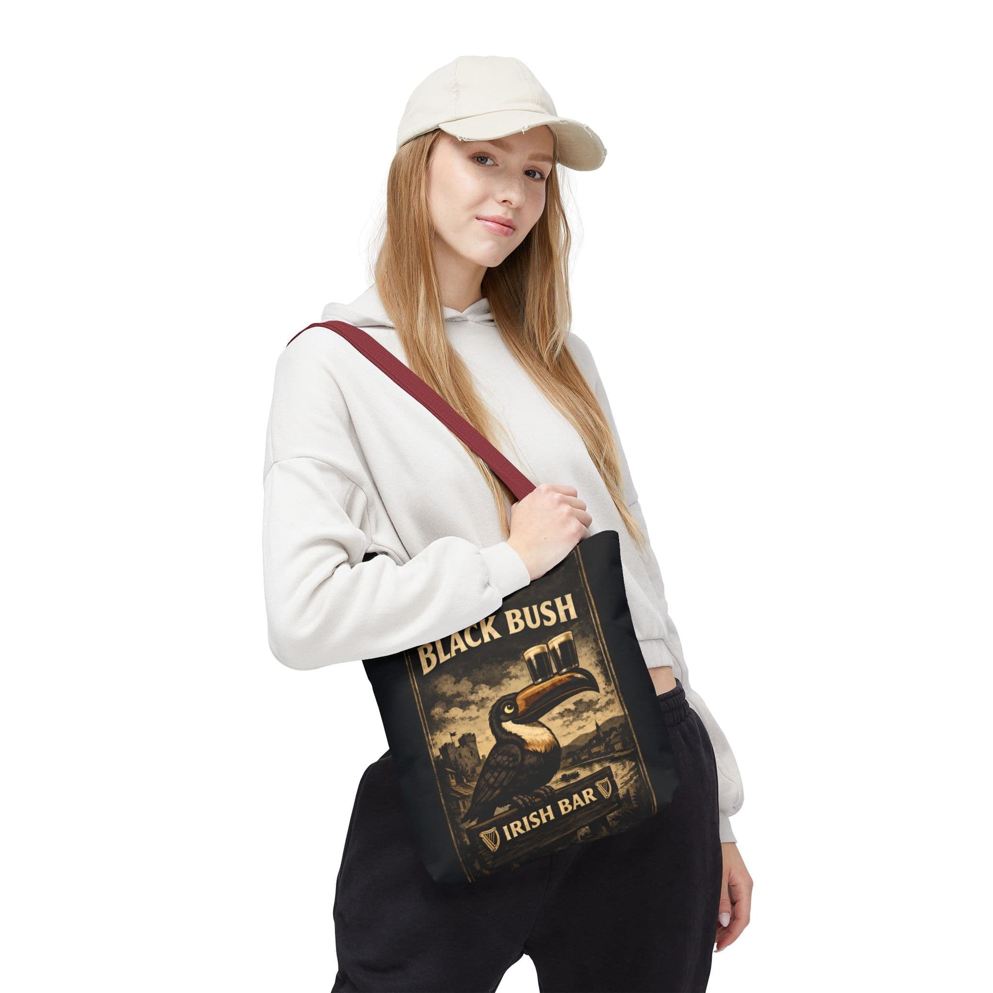TeeFEVA Bags Tote Bag — "The Black Bush" Irish Bar Vintage Toucan Pub Design