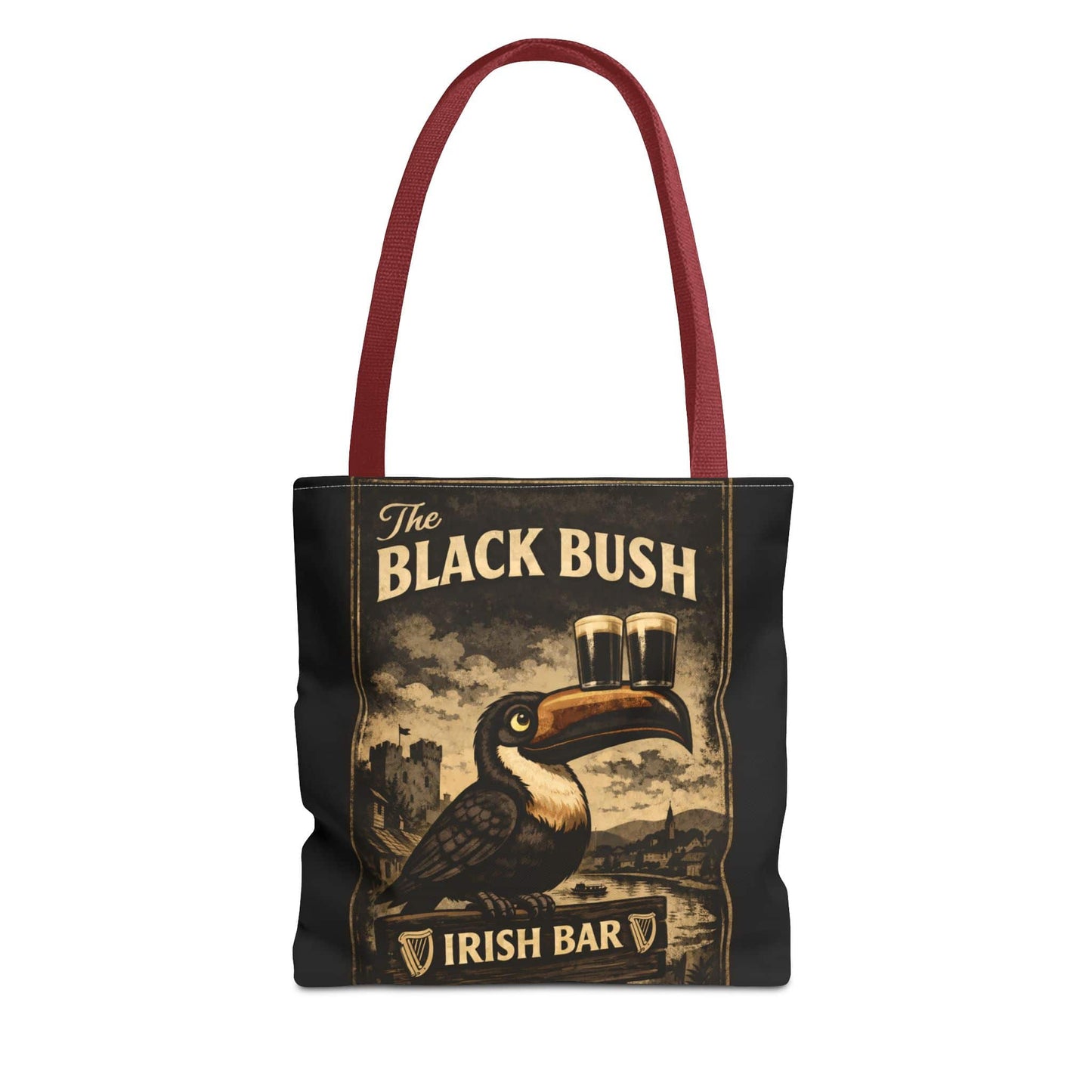 TeeFEVA Bags Tote Bag — "The Black Bush" Irish Bar Vintage Toucan Pub Design