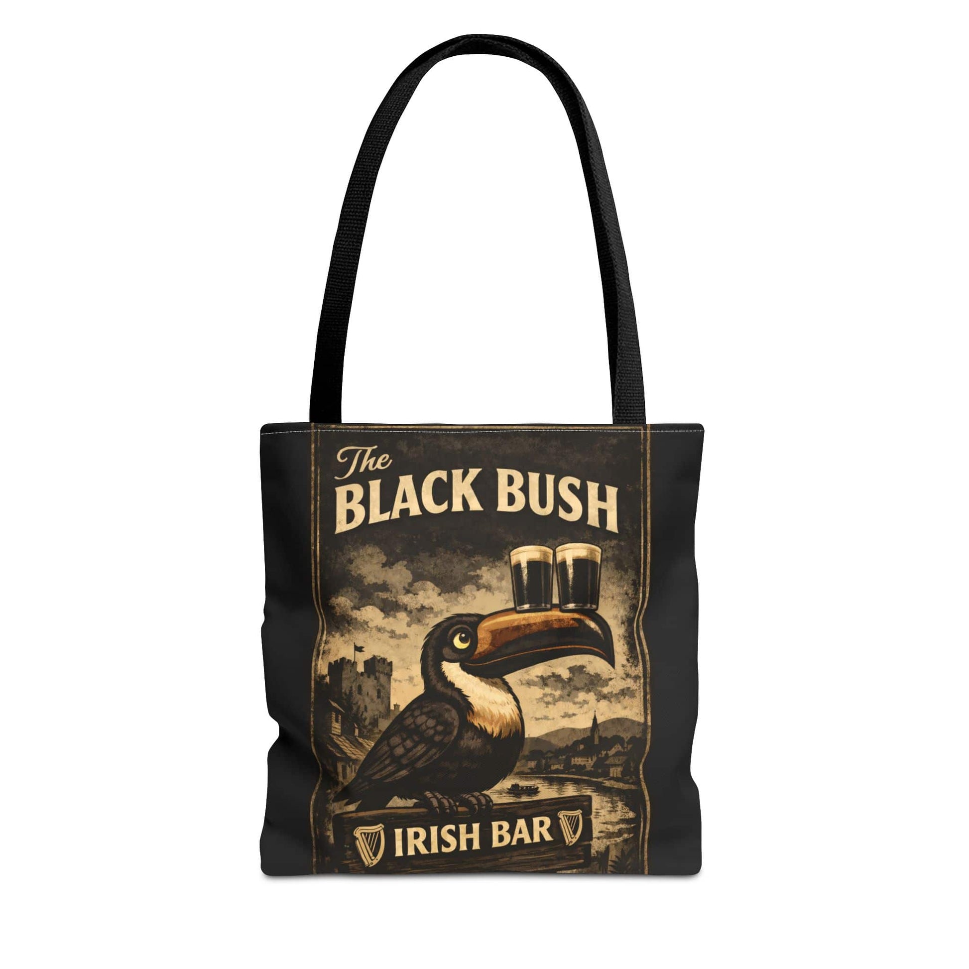 TeeFEVA Bags Tote Bag — "The Black Bush" Irish Bar Vintage Toucan Pub Design