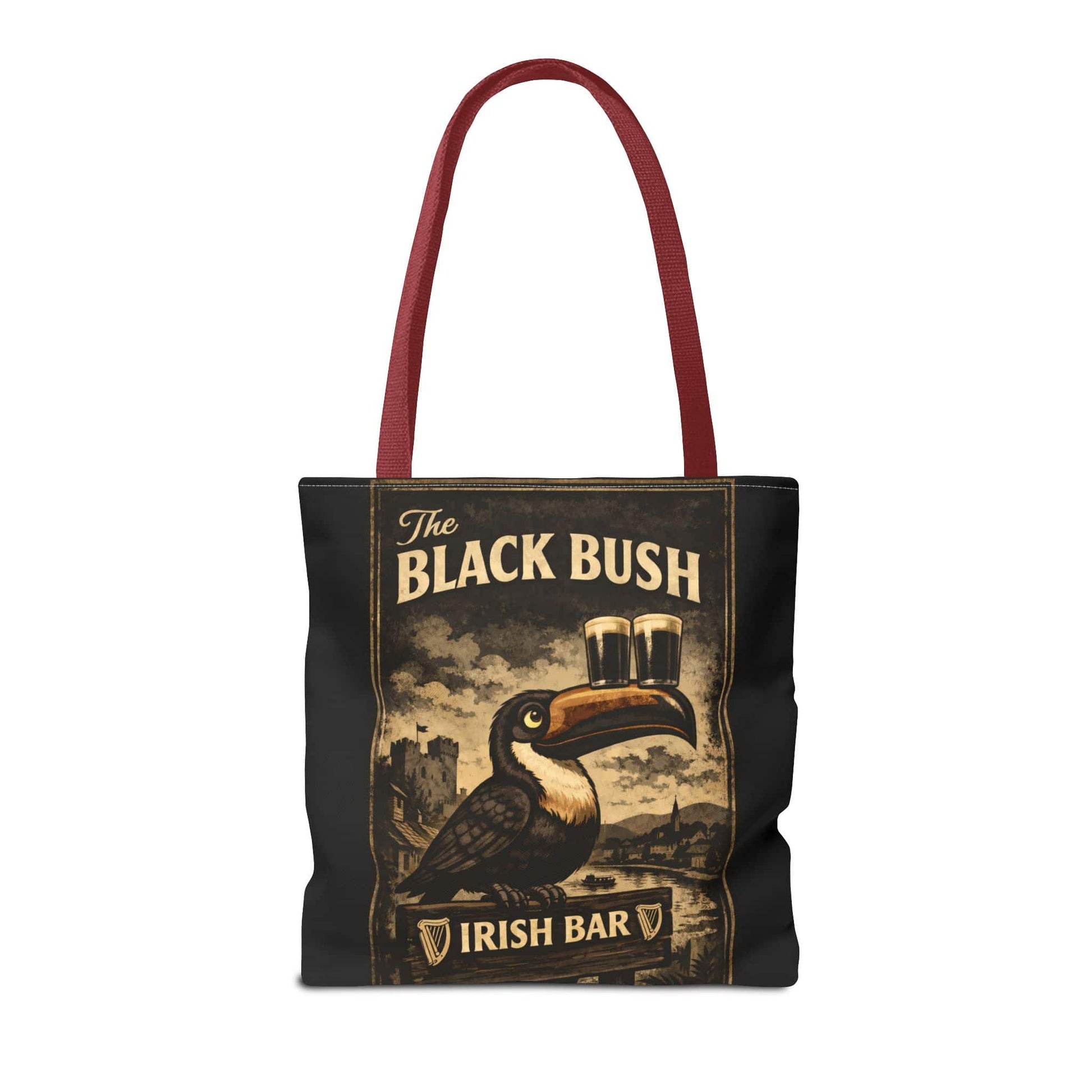 TeeFEVA Bags Tote Bag — "The Black Bush" Irish Bar Vintage Toucan Pub Design