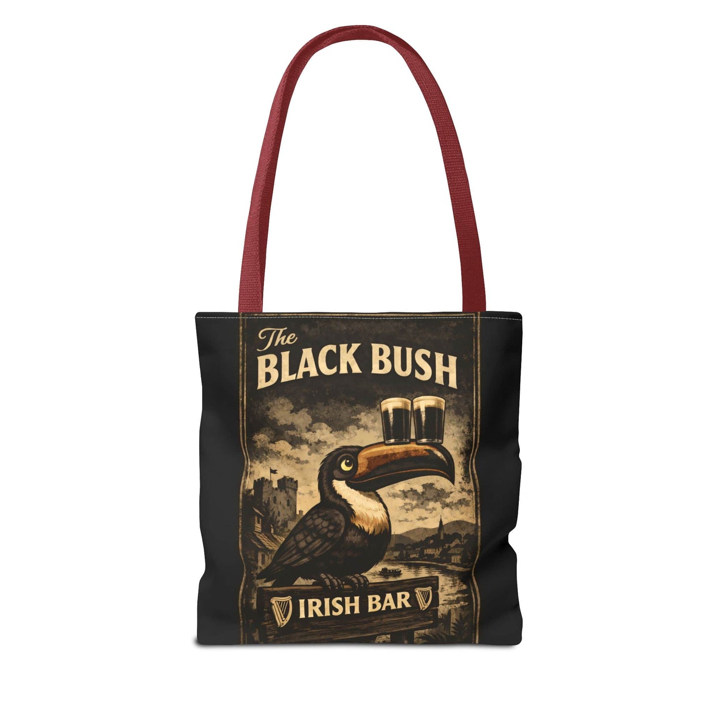 TeeFEVA Bags Tote Bag — "The Black Bush" Irish Bar Vintage Toucan Pub Design