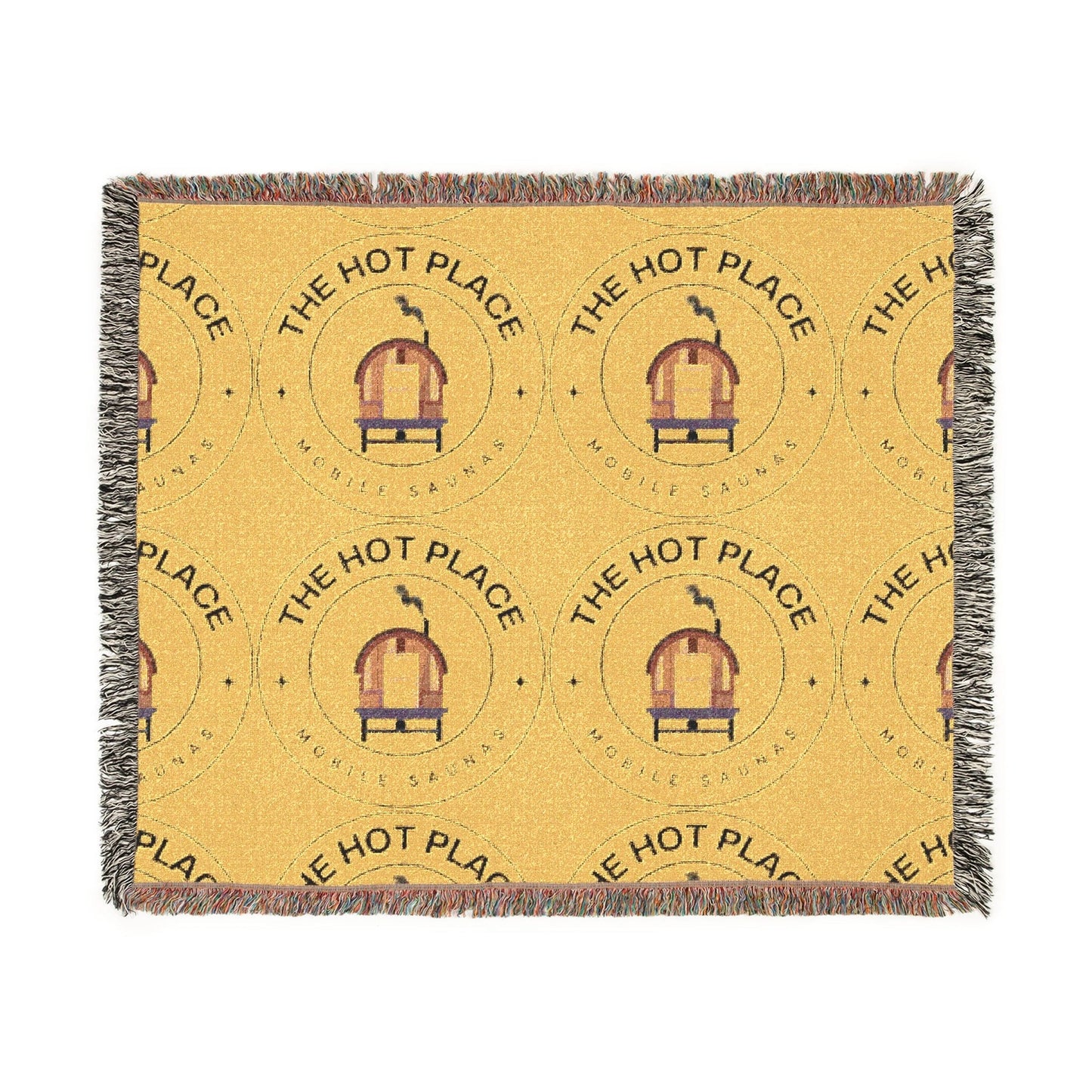 TeeFEVA Home Decor The Hot Place - Sauna - Geometric Lodge Woven Blanket — Cozy Patterned Throw for Living Room & Cabin